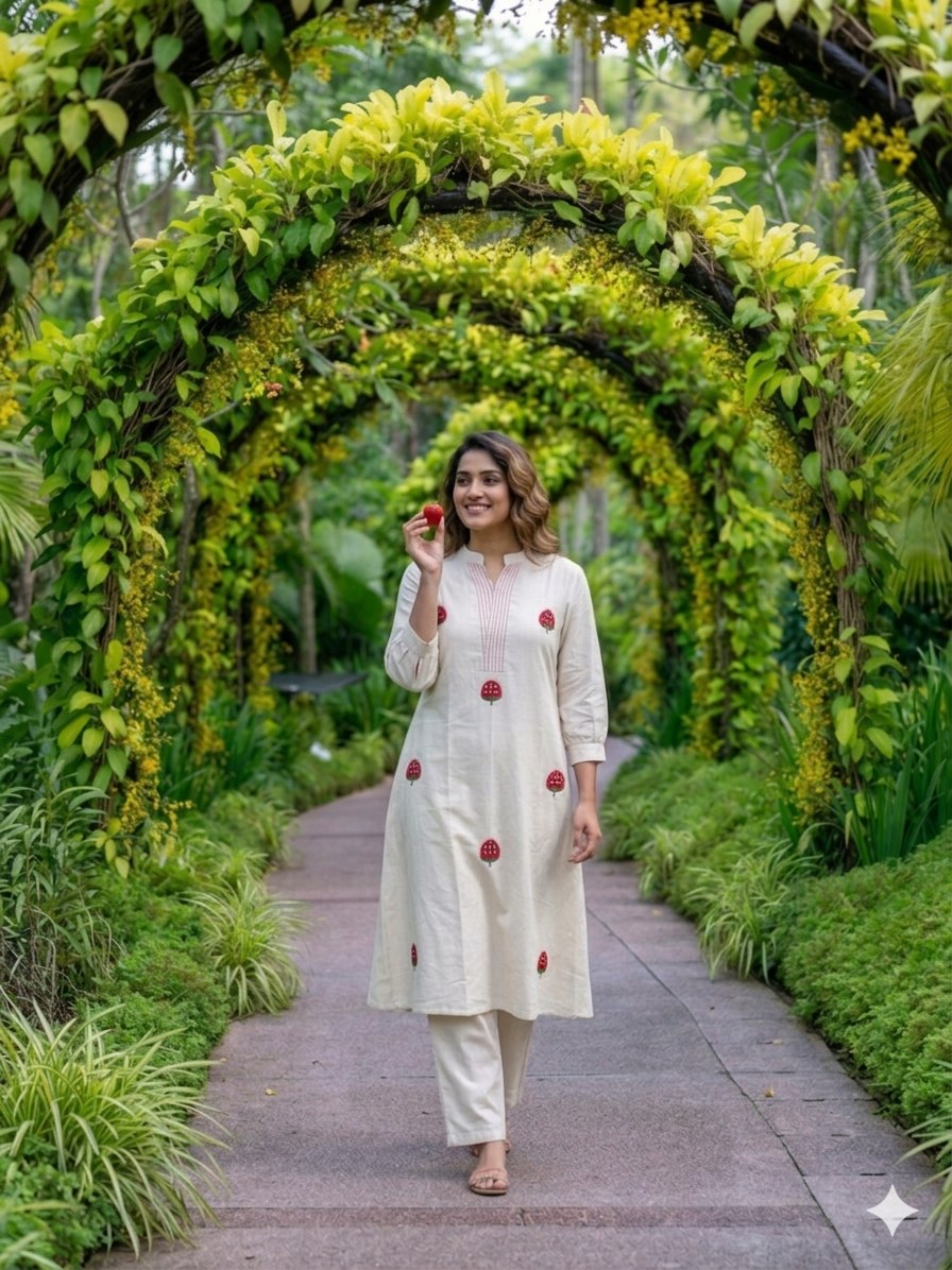 Graceful Minimal Embroidered Kurta Set