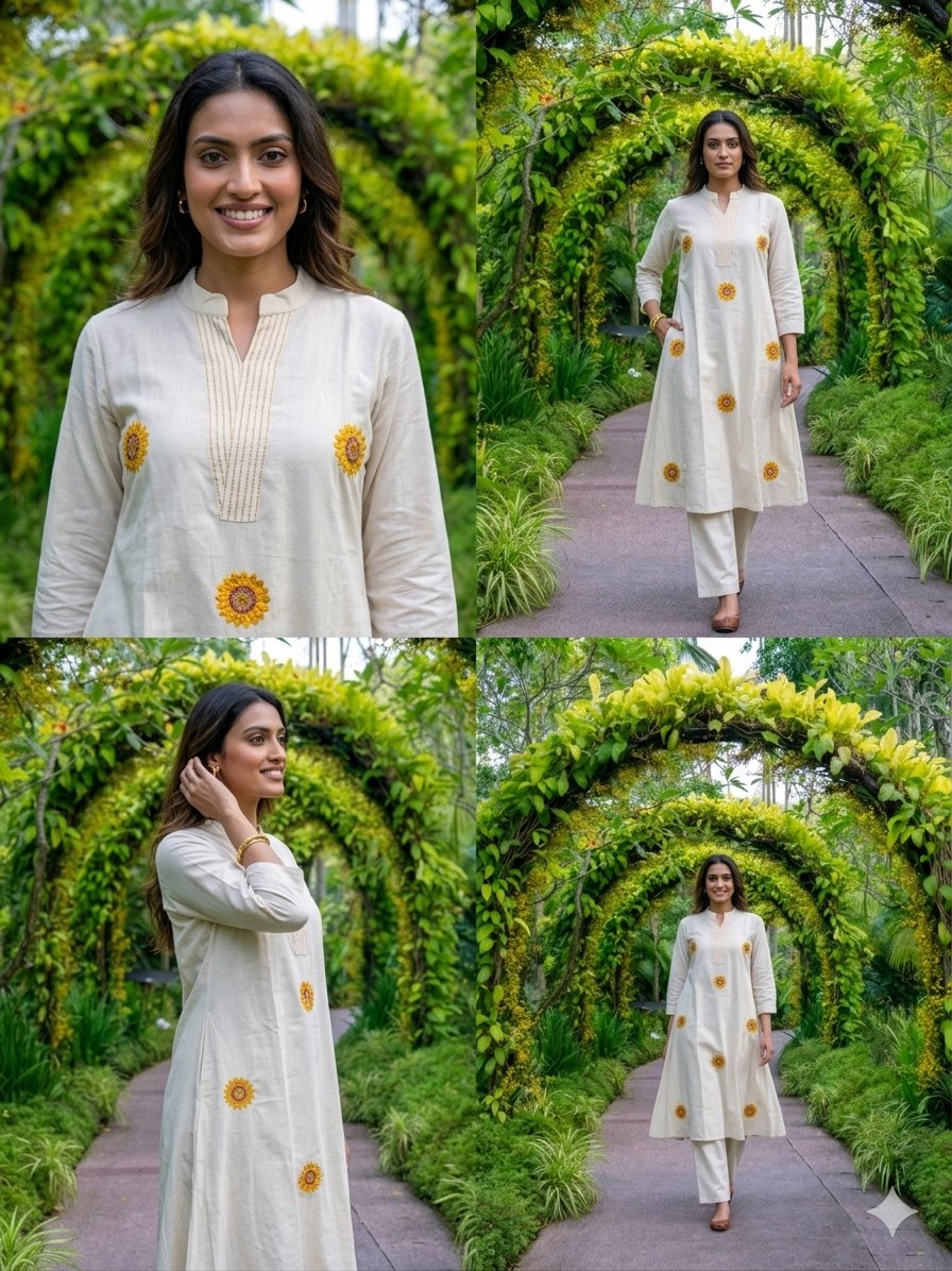 Graceful Minimal Embroidered Kurta Set
