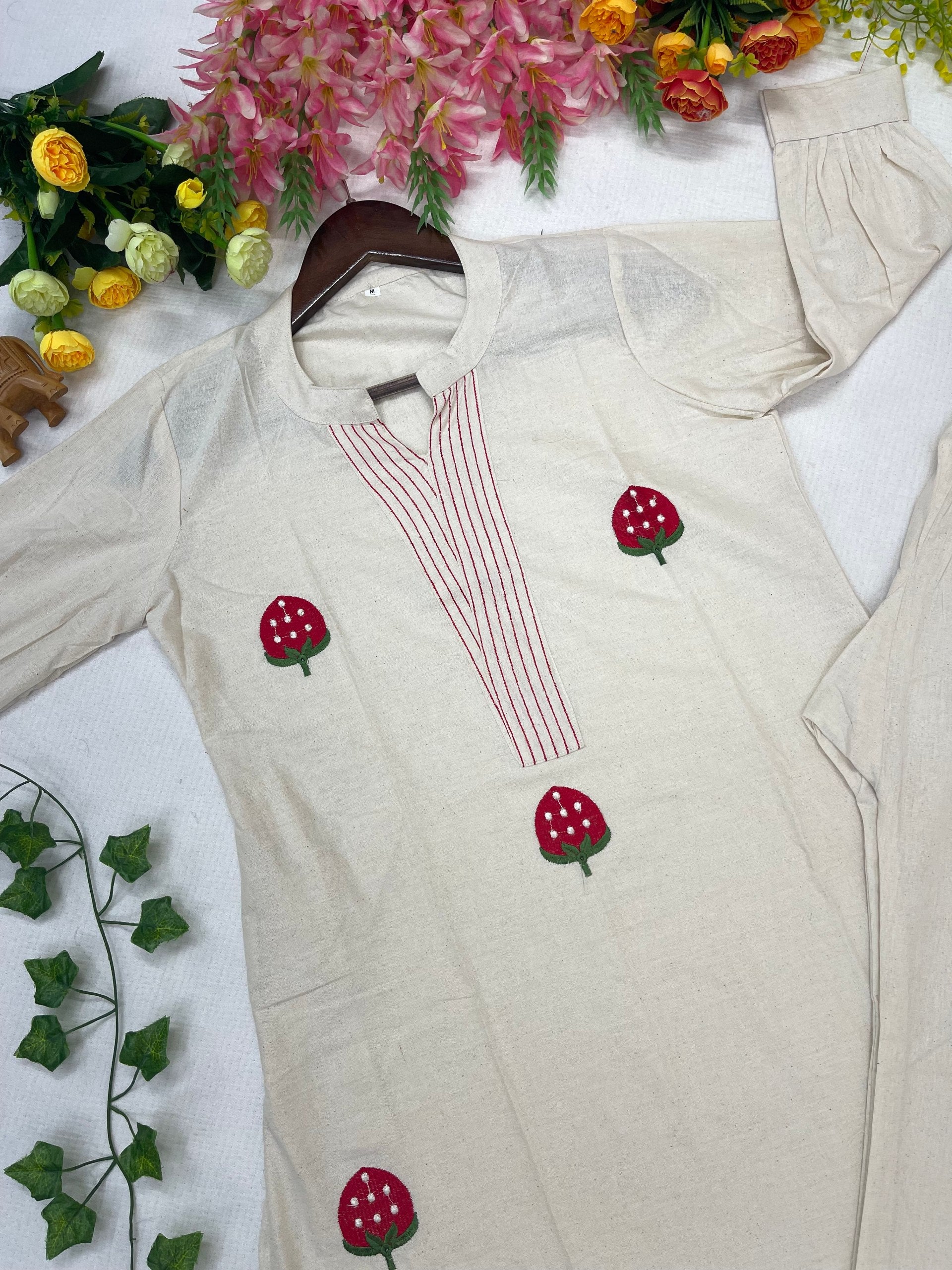 Graceful Minimal Embroidered Kurta Set