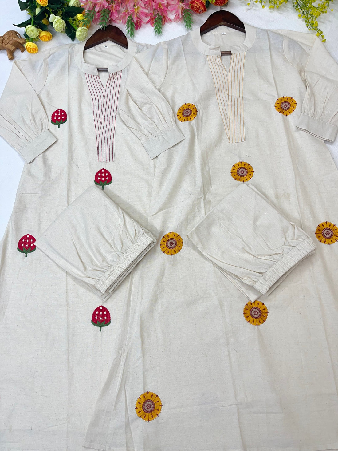 Graceful Minimal Embroidered Kurta Set