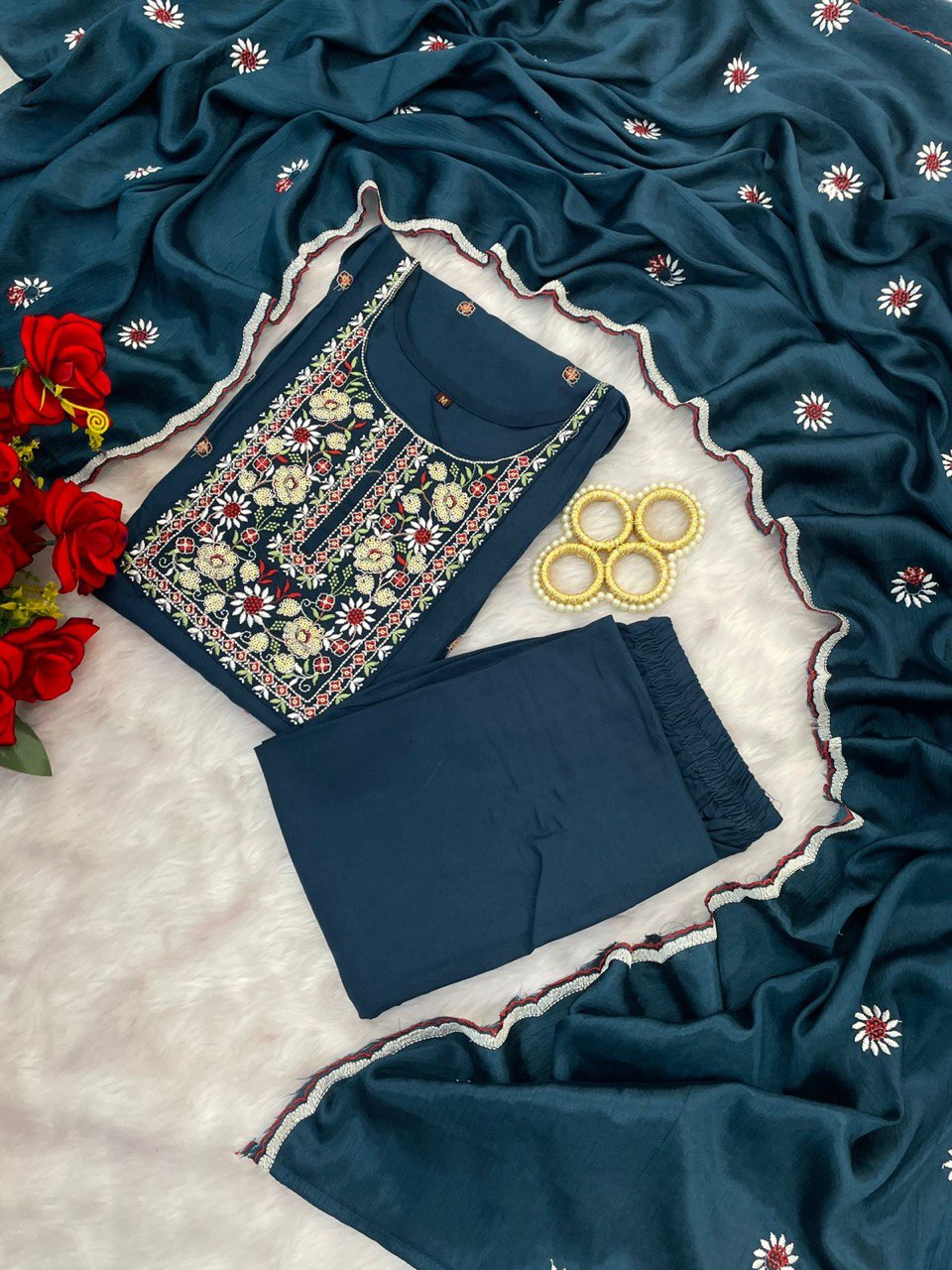 Reyon Beautiful Suit set and Duppta