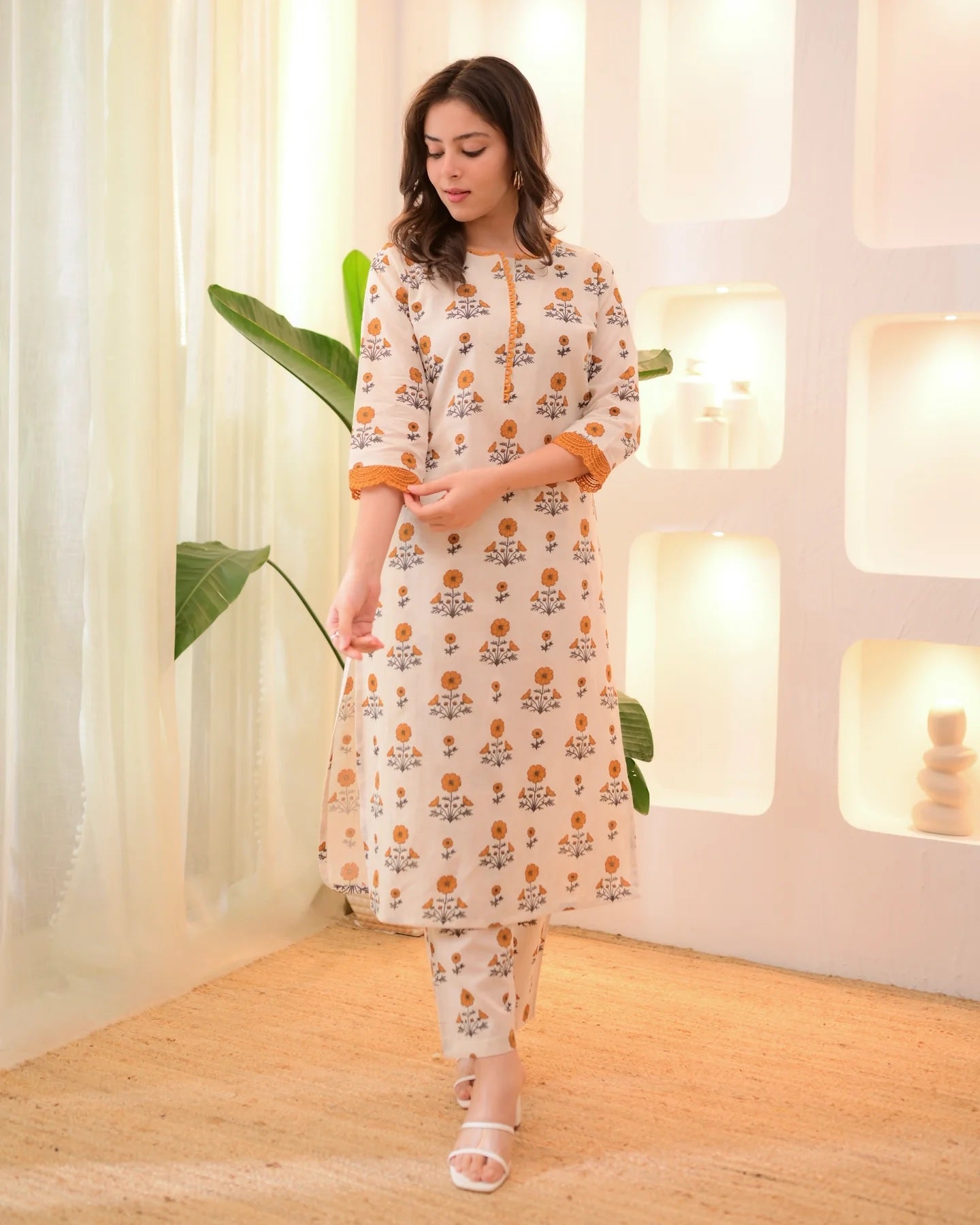 Printed Rayon Kurta Pant Set