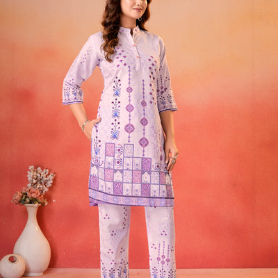 Lavender Printed Co-Ord Set