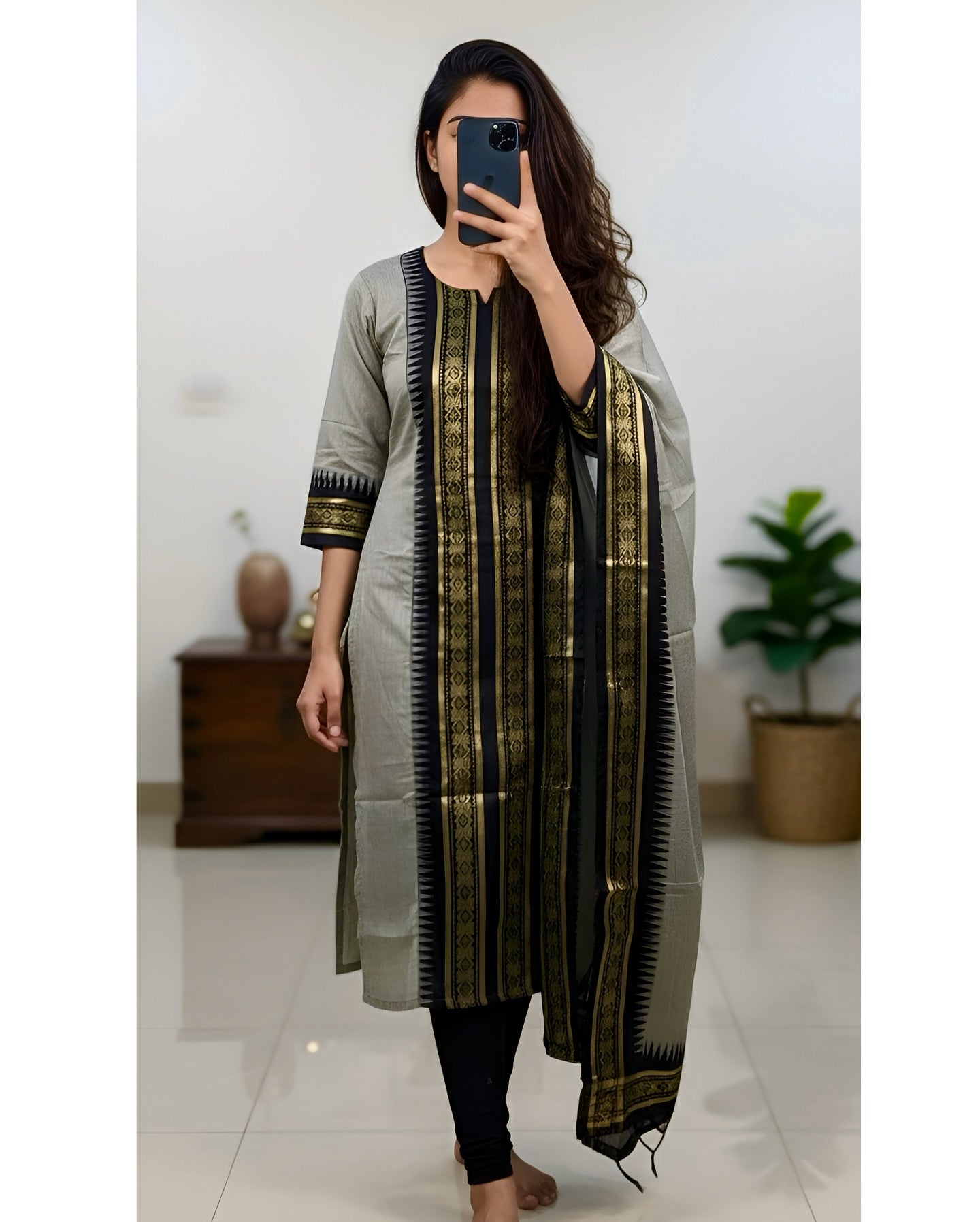 Serenity Kanchi Cotton Kurta & Dupatta Set