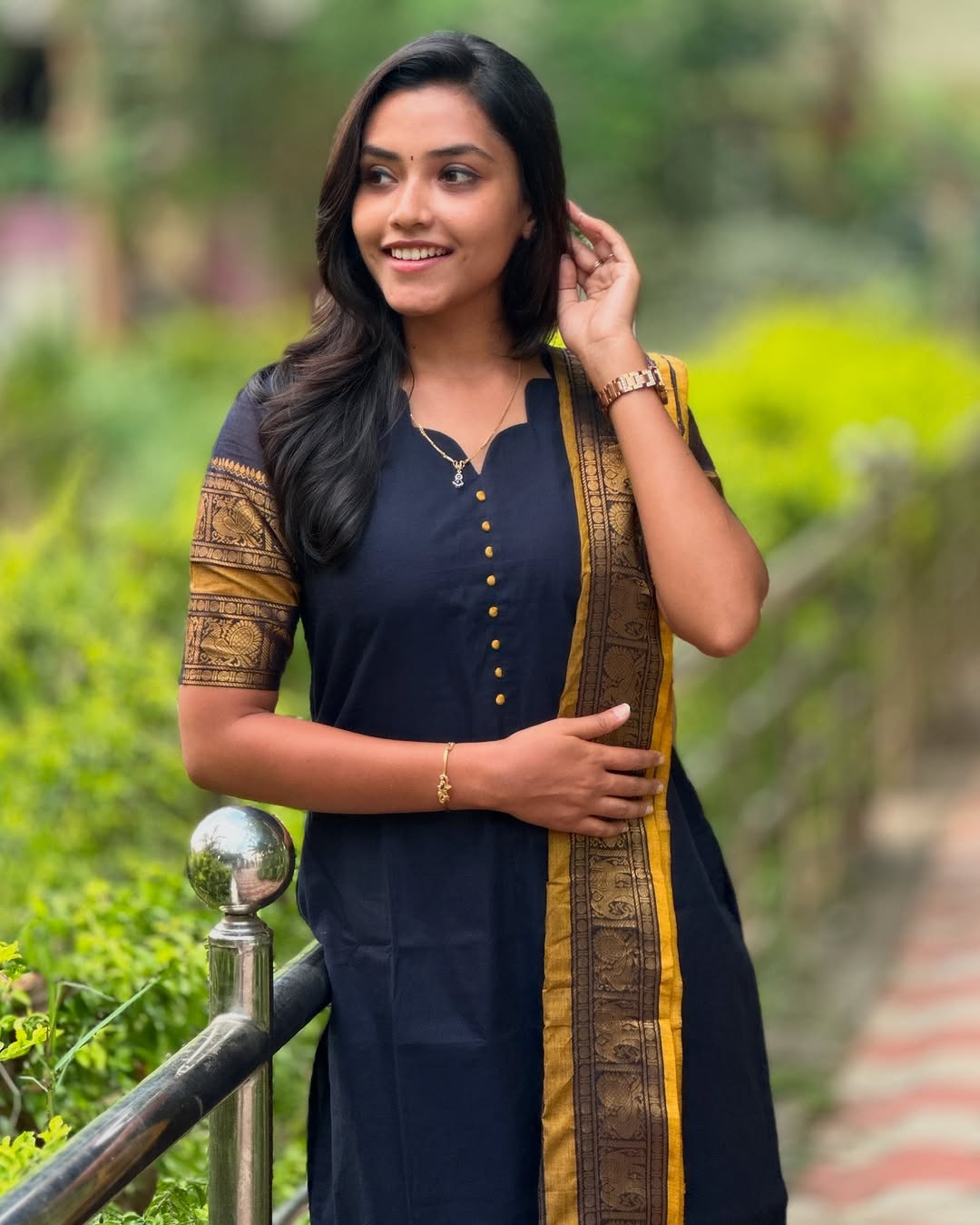 Royal Navy Kanchi Cotton Kurta Dupatta Set