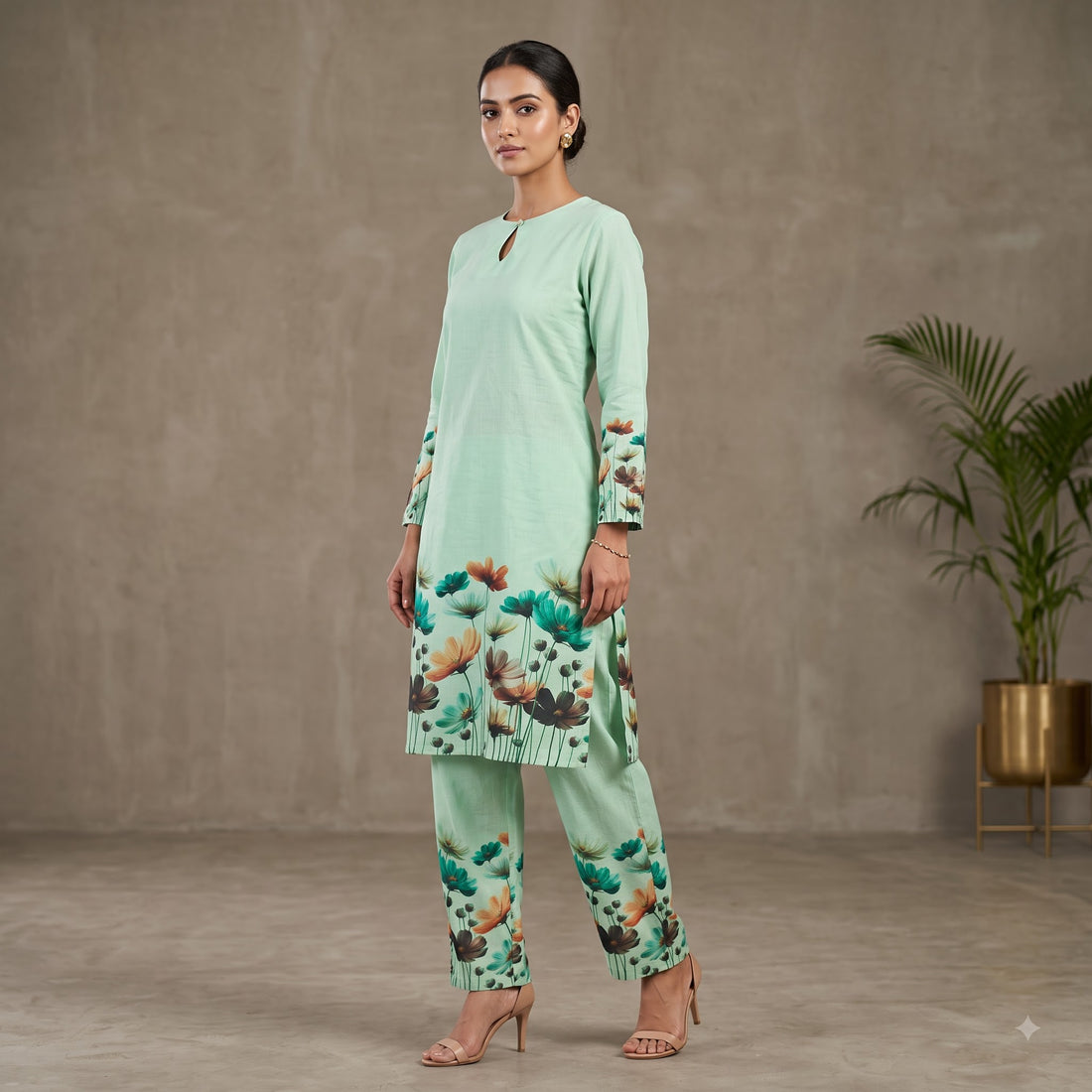Peach Floral Printed Co-Ord Set