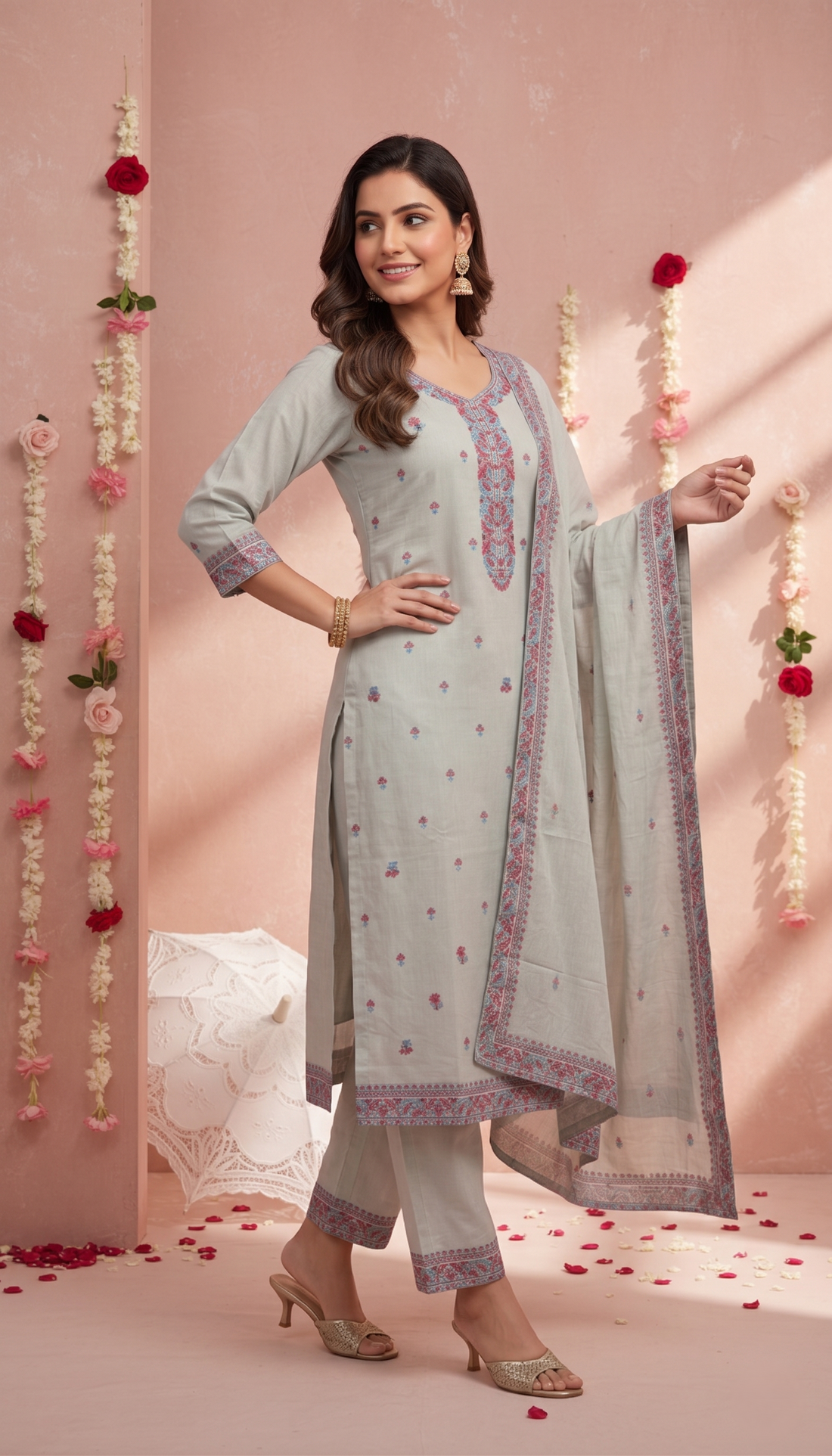 Elegant Embroidered Kurta Set with Dupatta