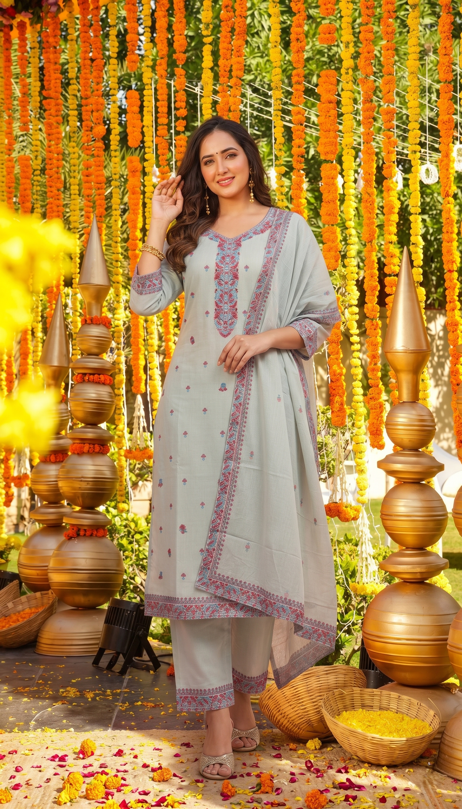 Elegant Embroidered Kurta Set with Dupatta
