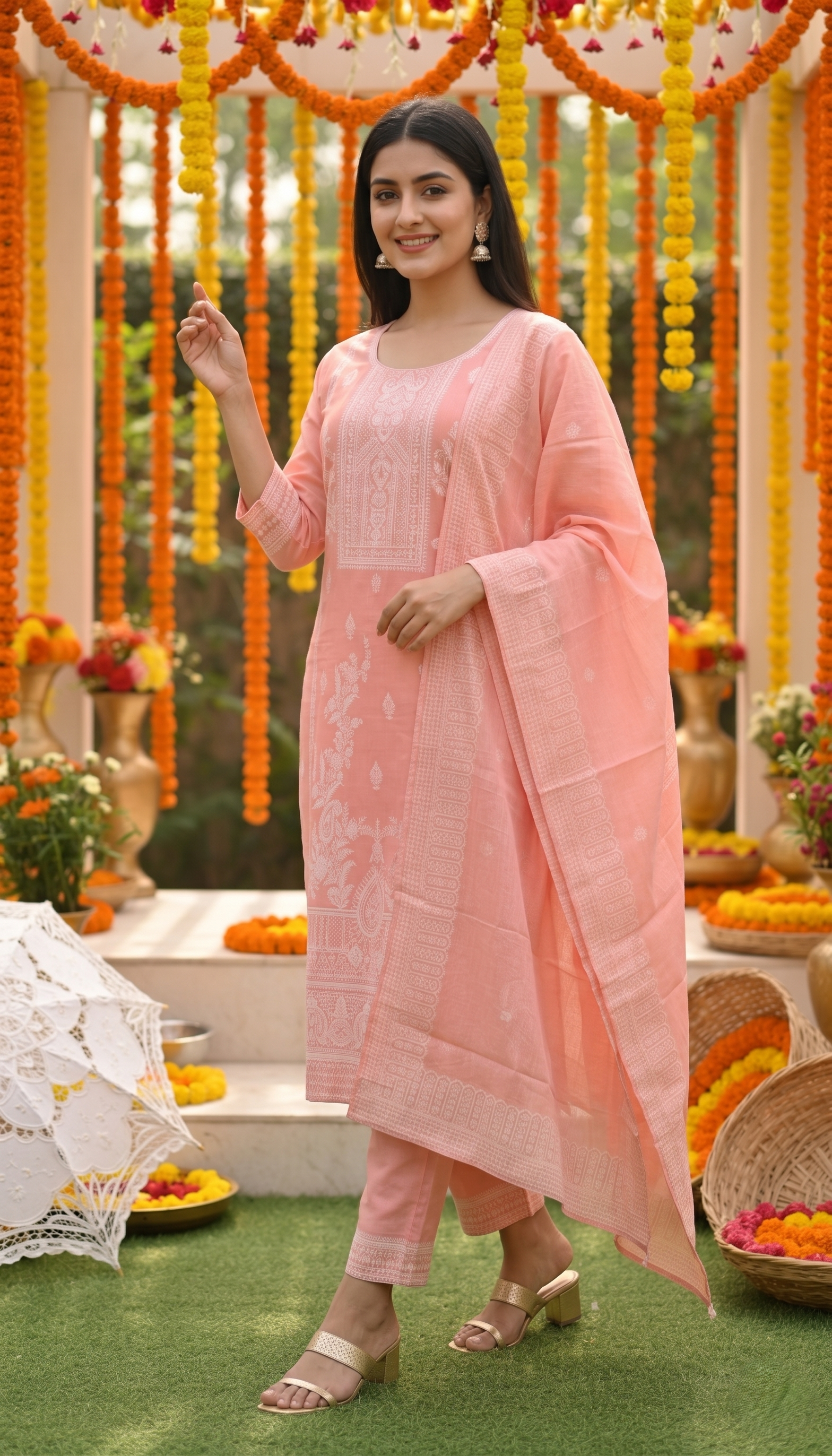 Elegant Embroidered Kurta Set with Dupatta
