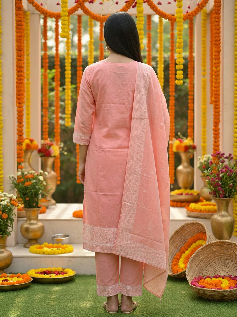 Elegant Embroidered Kurta Set with Dupatta