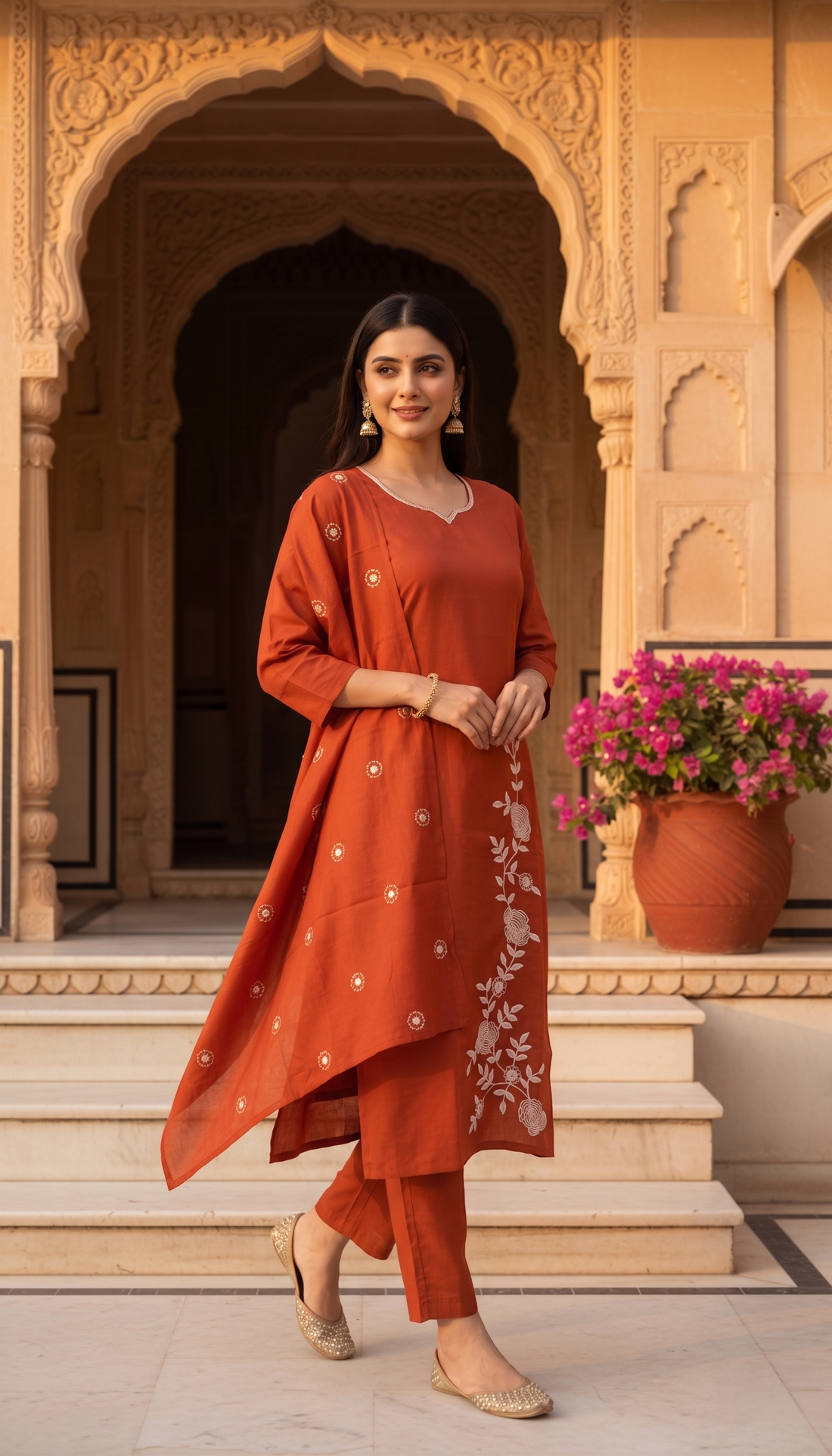 Elegant Embroidered Kurta Set with Dupatta