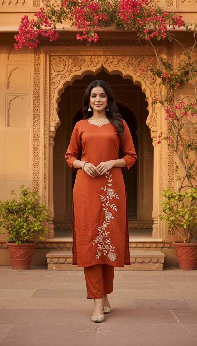 Elegant Embroidered Kurta Set with Dupatta