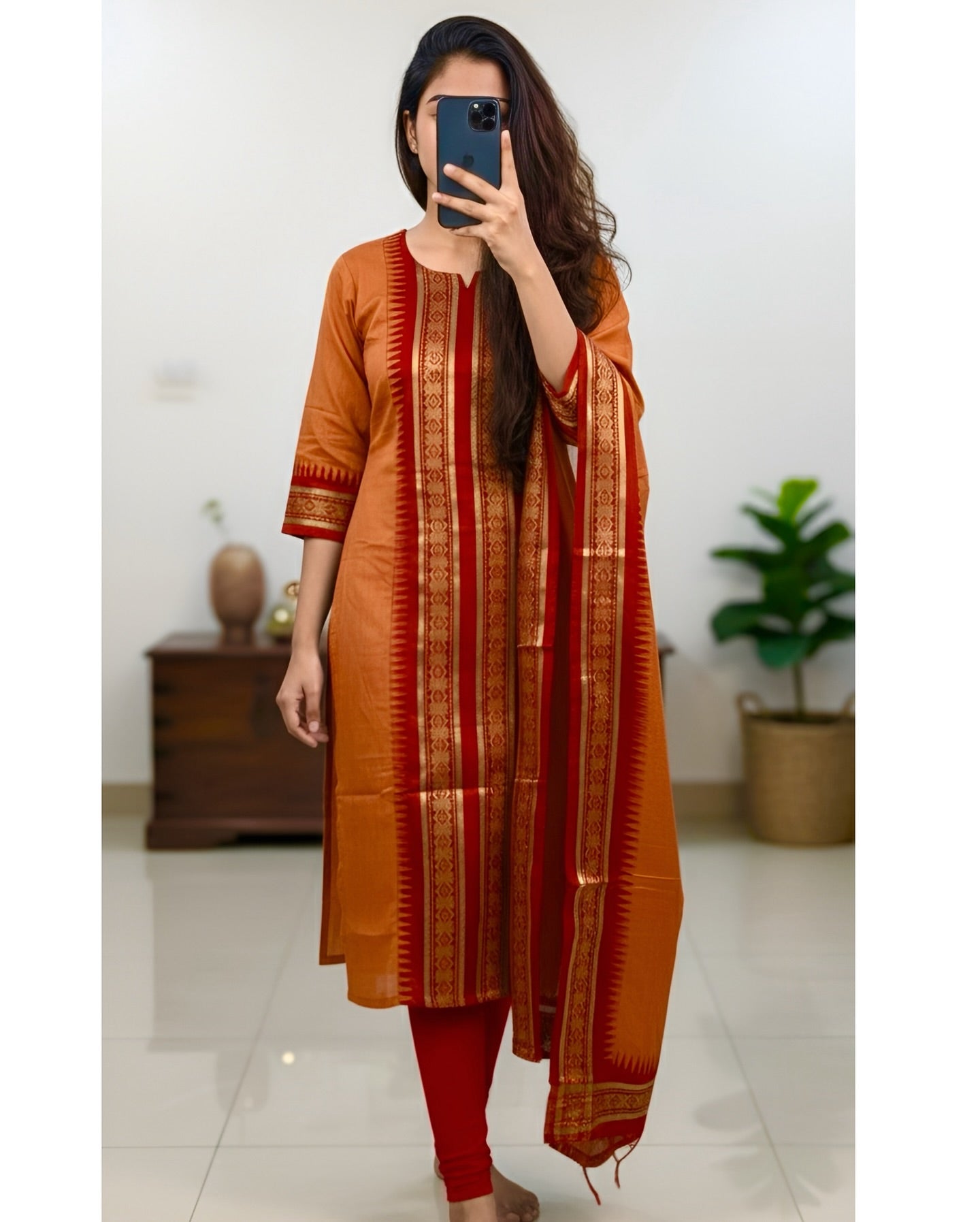 Serenity Kanchi Cotton Kurta & Dupatta Set