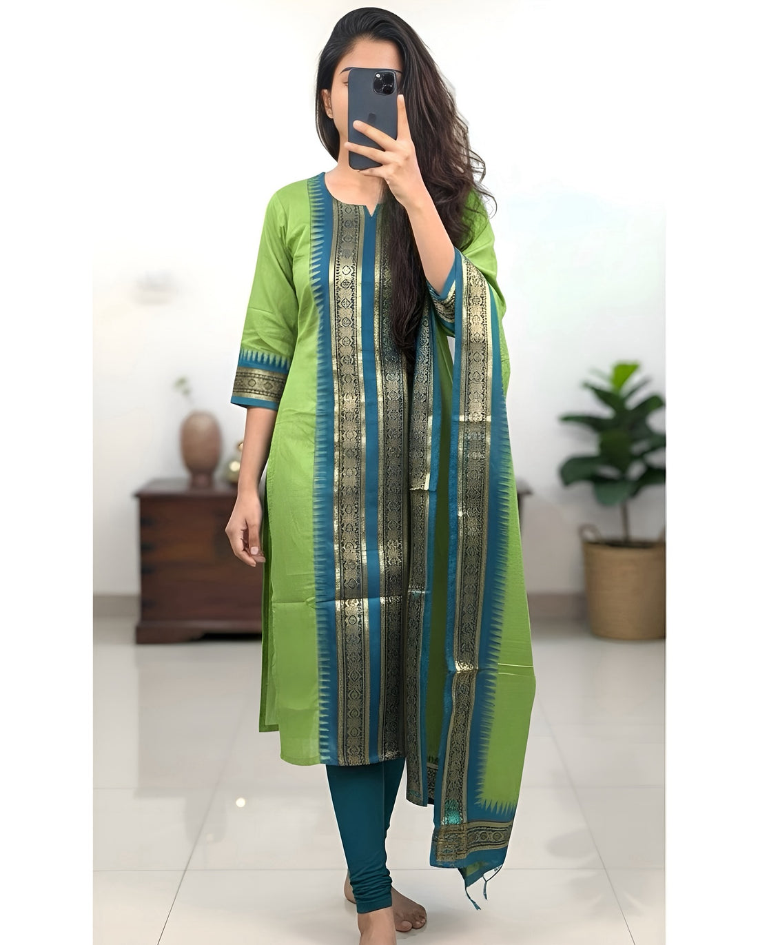 Serenity Kanchi Cotton Kurta & Dupatta Set