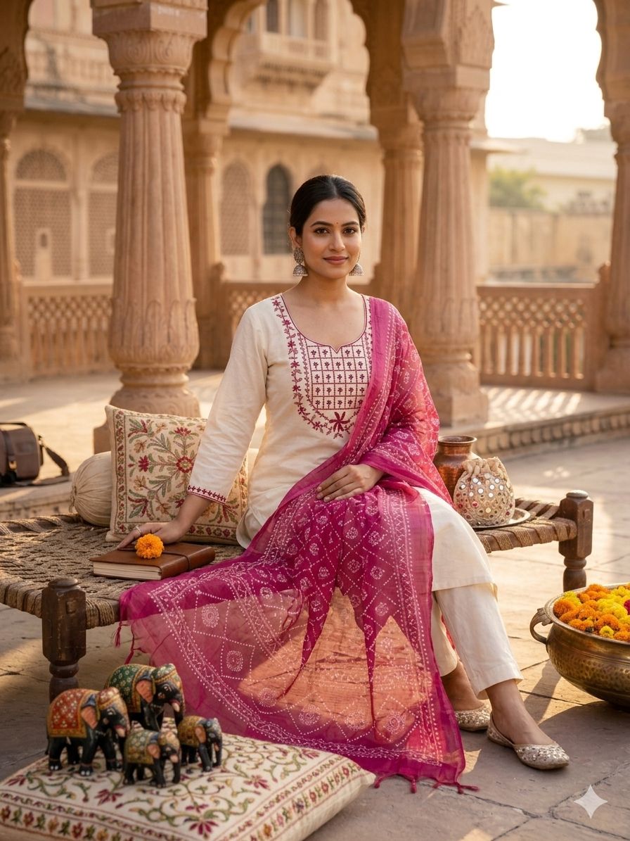 Classic Charm Khadi Cotton Suit Set