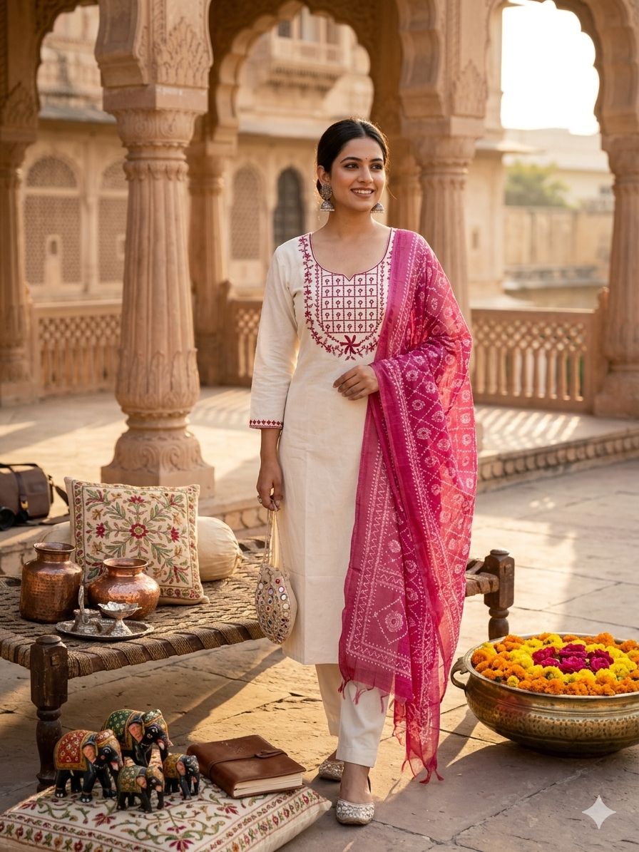 Classic Charm Khadi Cotton Suit Set