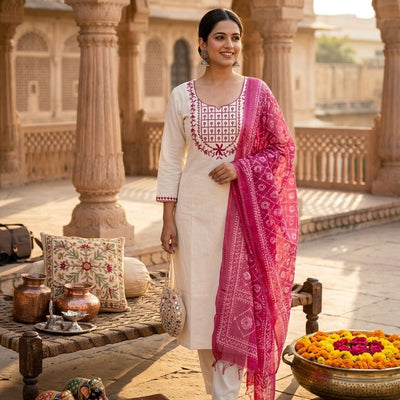 Classic Charm Khadi Cotton Suit Set