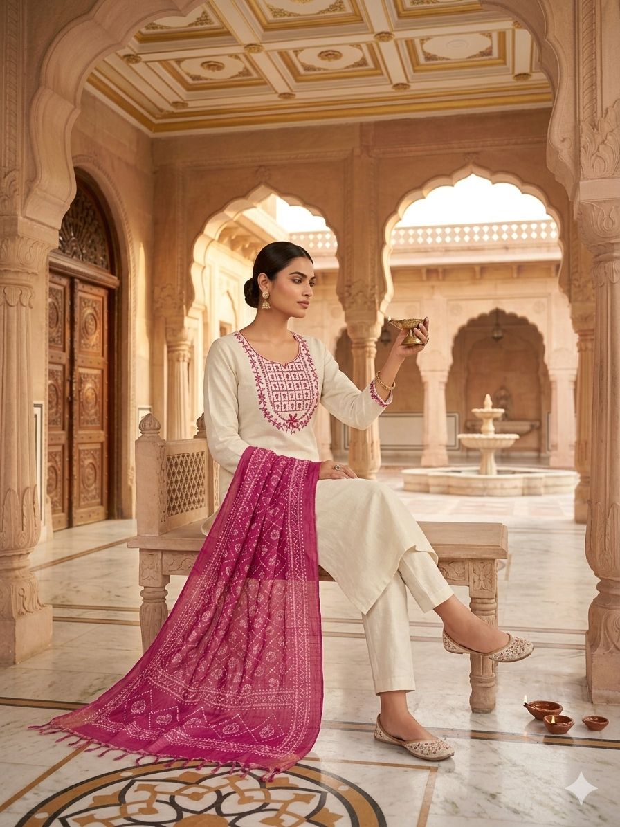 Classic Charm Khadi Cotton Suit Set