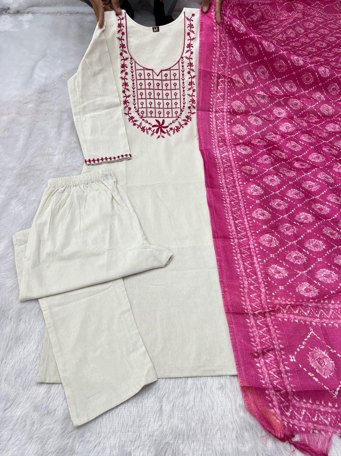 Classic Charm Khadi Cotton Suit Set