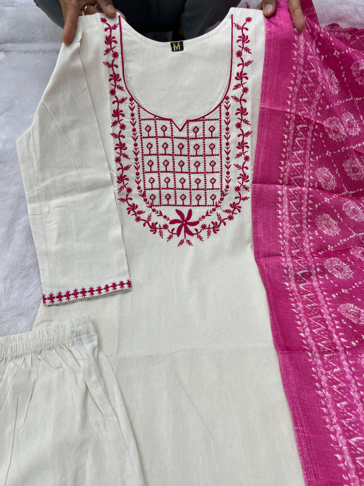 Classic Charm Khadi Cotton Suit Set