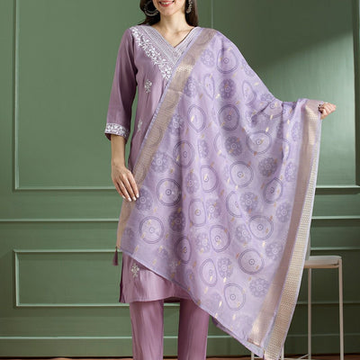 Lavender Grace Roman Silk Suit Set