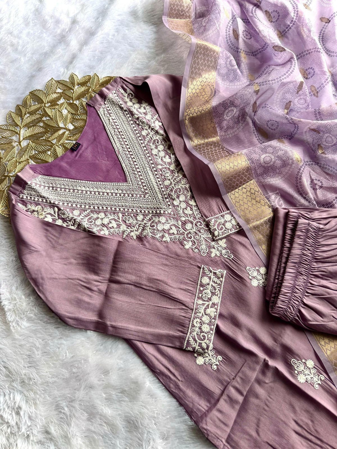 Lavender Grace Roman Silk Suit Set