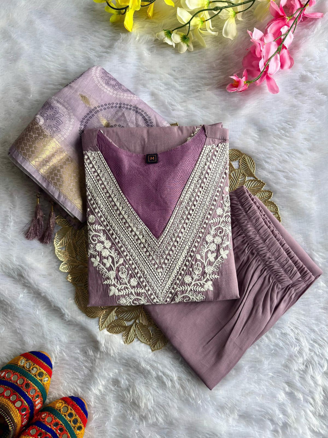 Lavender Grace Roman Silk Suit Set