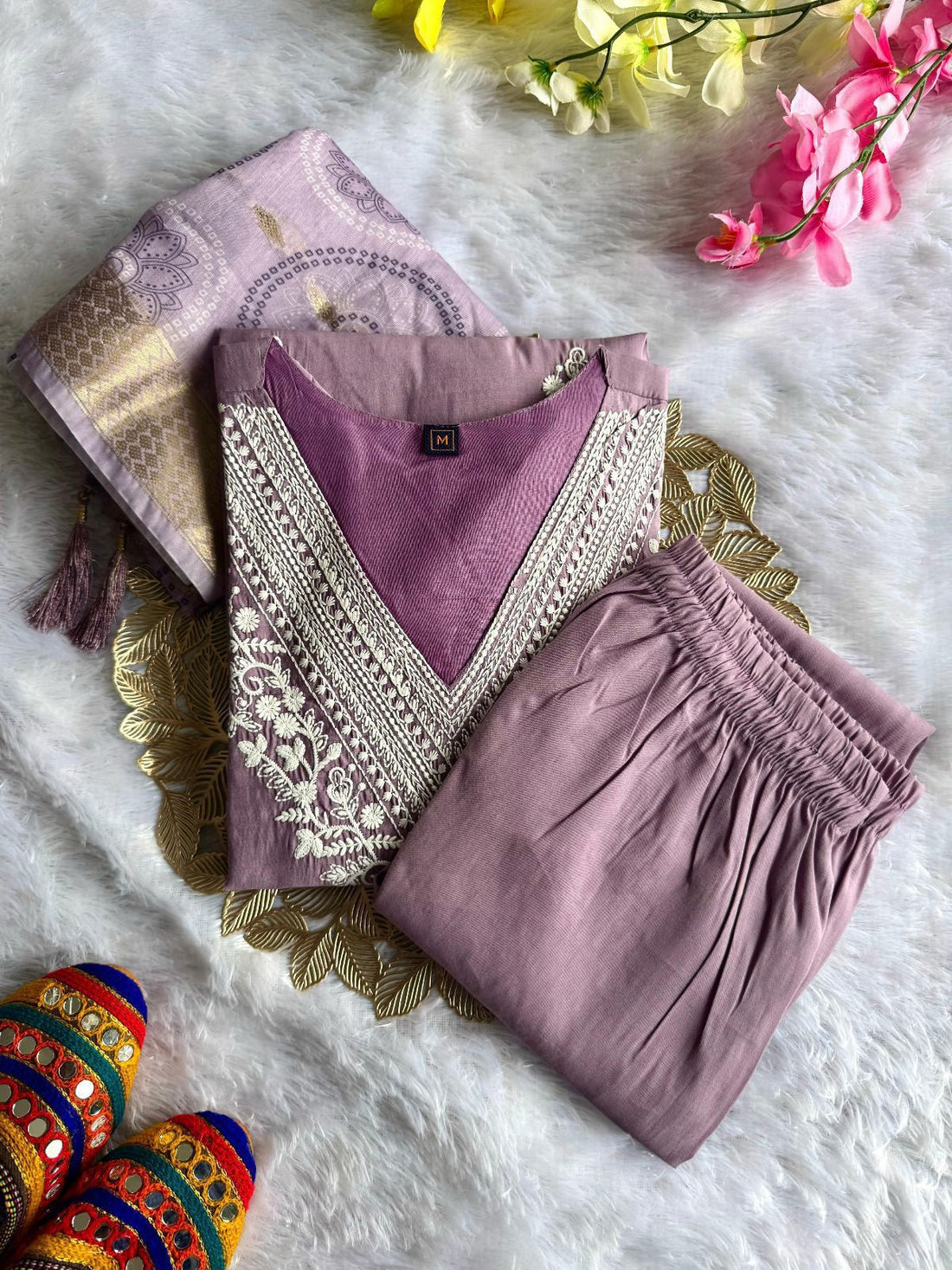 Lavender Grace Roman Silk Suit Set