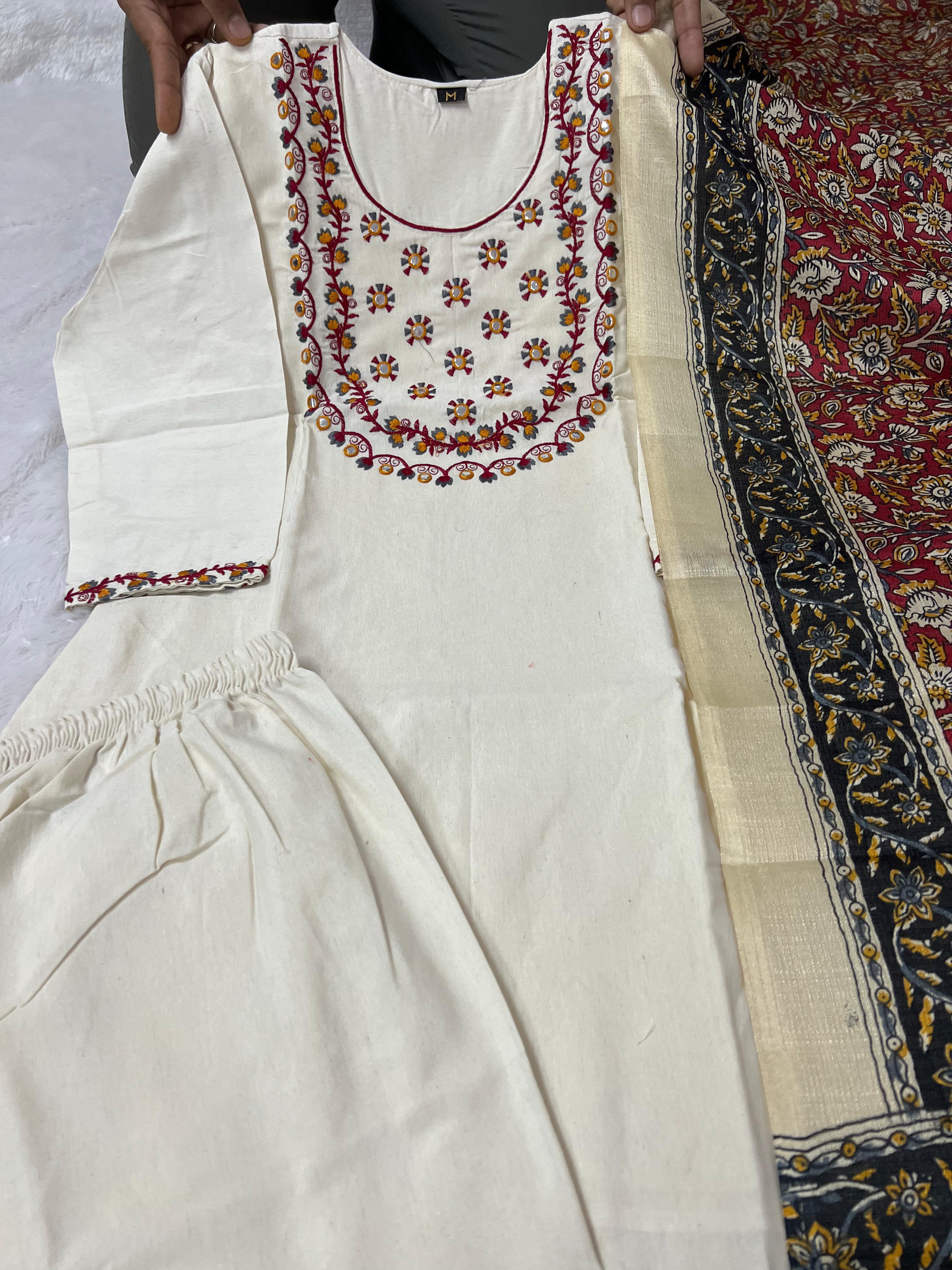 Rustic Bloom Khadi Cotton Suit Se