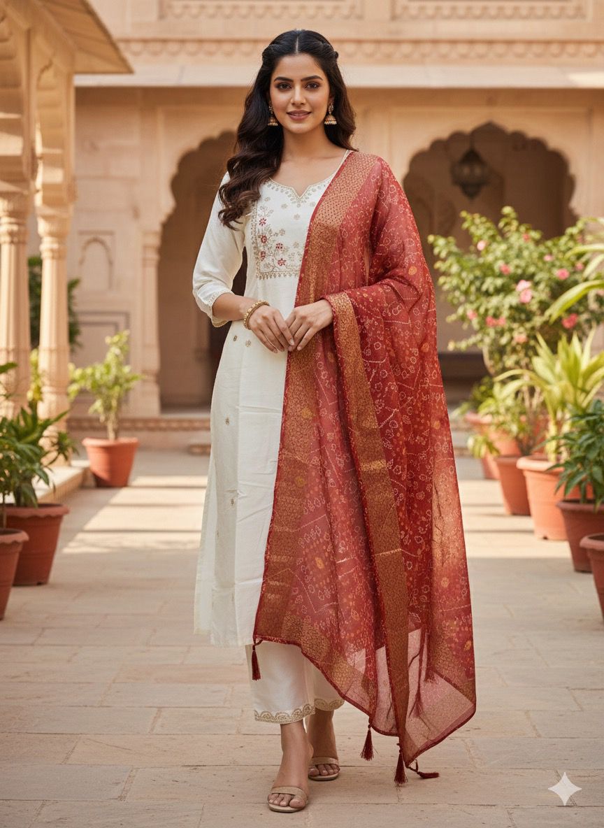 Ivory Royale Roman Silk Suit Set