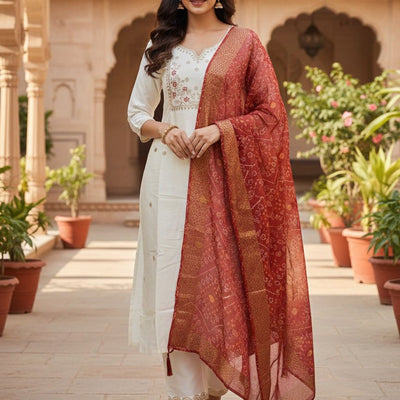 Ivory Royale Roman Silk Suit Set