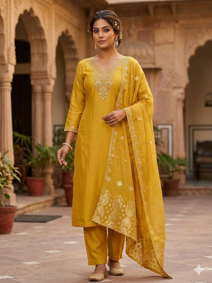 Regal Charm Roman Silk Suit Set