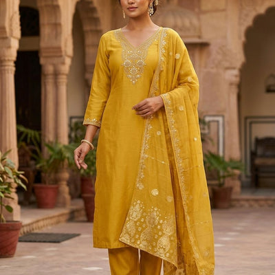 Regal Charm Roman Silk Suit Set