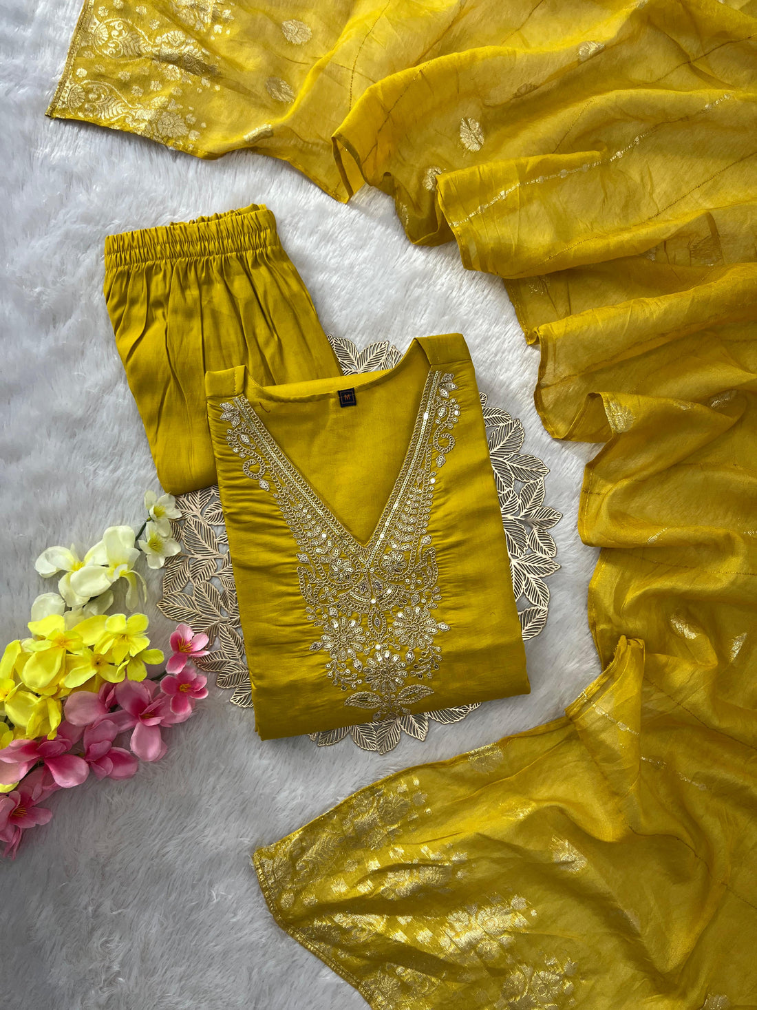 Regal Charm Roman Silk Suit Set