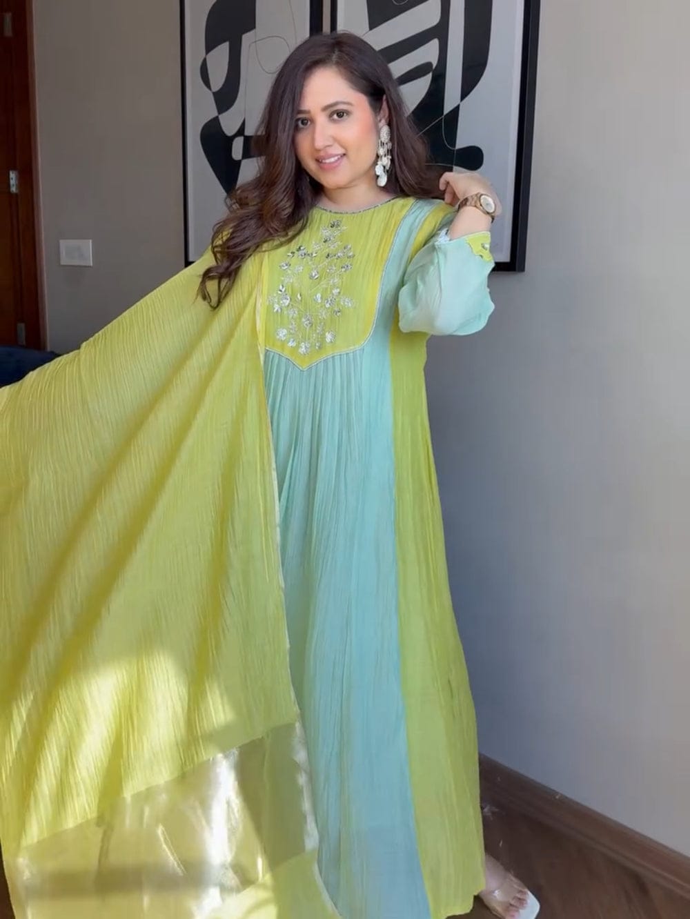 Sindhu Designer Mul Chanderi Suit Set with Banarasi Dupatta
