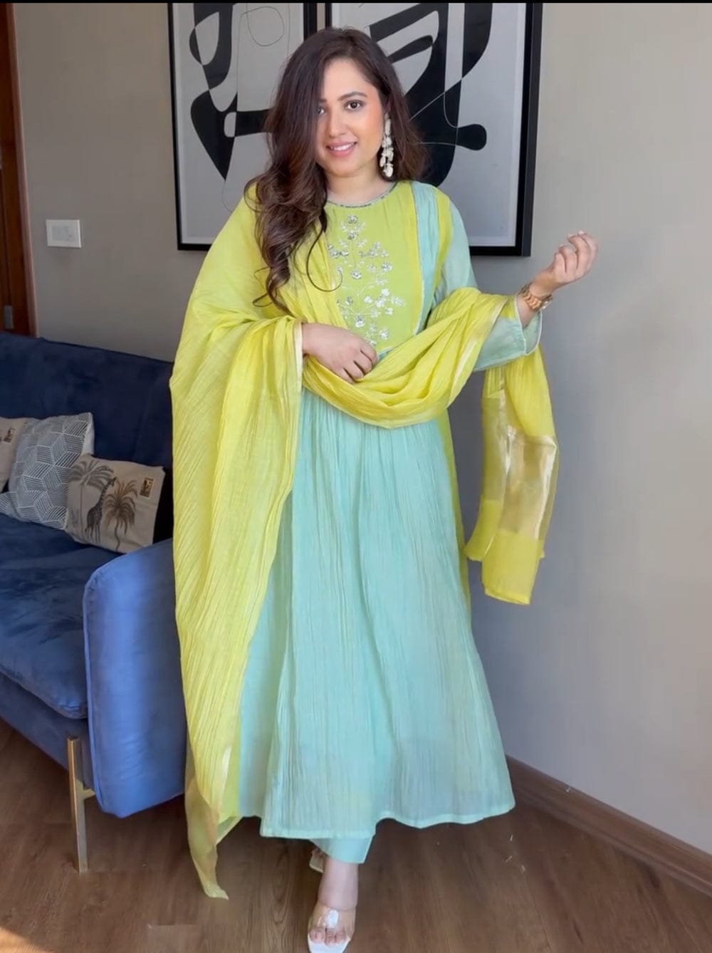 Sindhu Designer Mul Chanderi Suit Set with Banarasi Dupatta