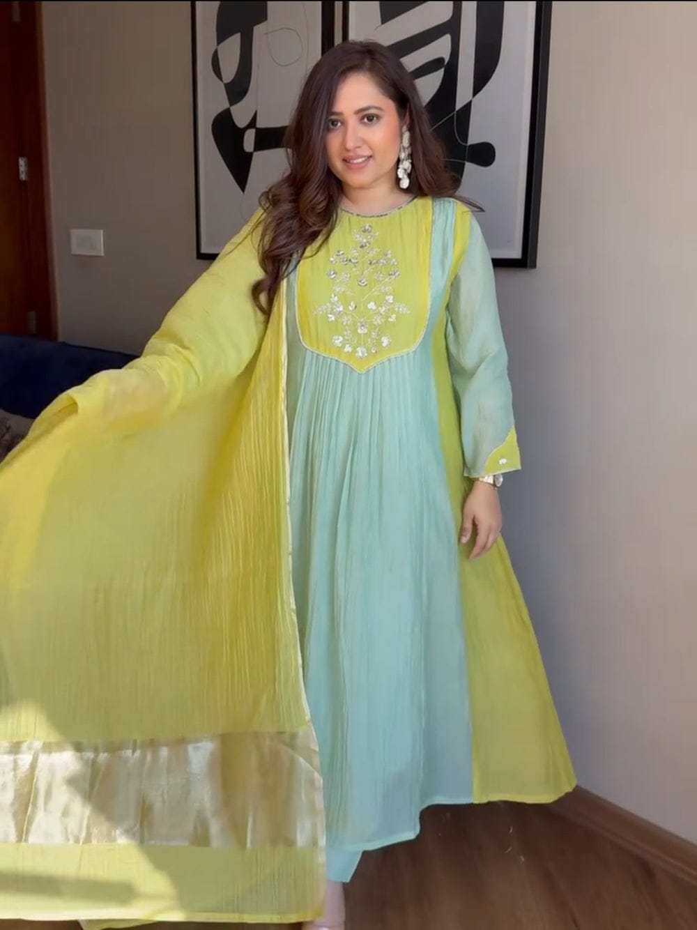 Sindhu Designer Mul Chanderi Suit Set with Banarasi Dupatta