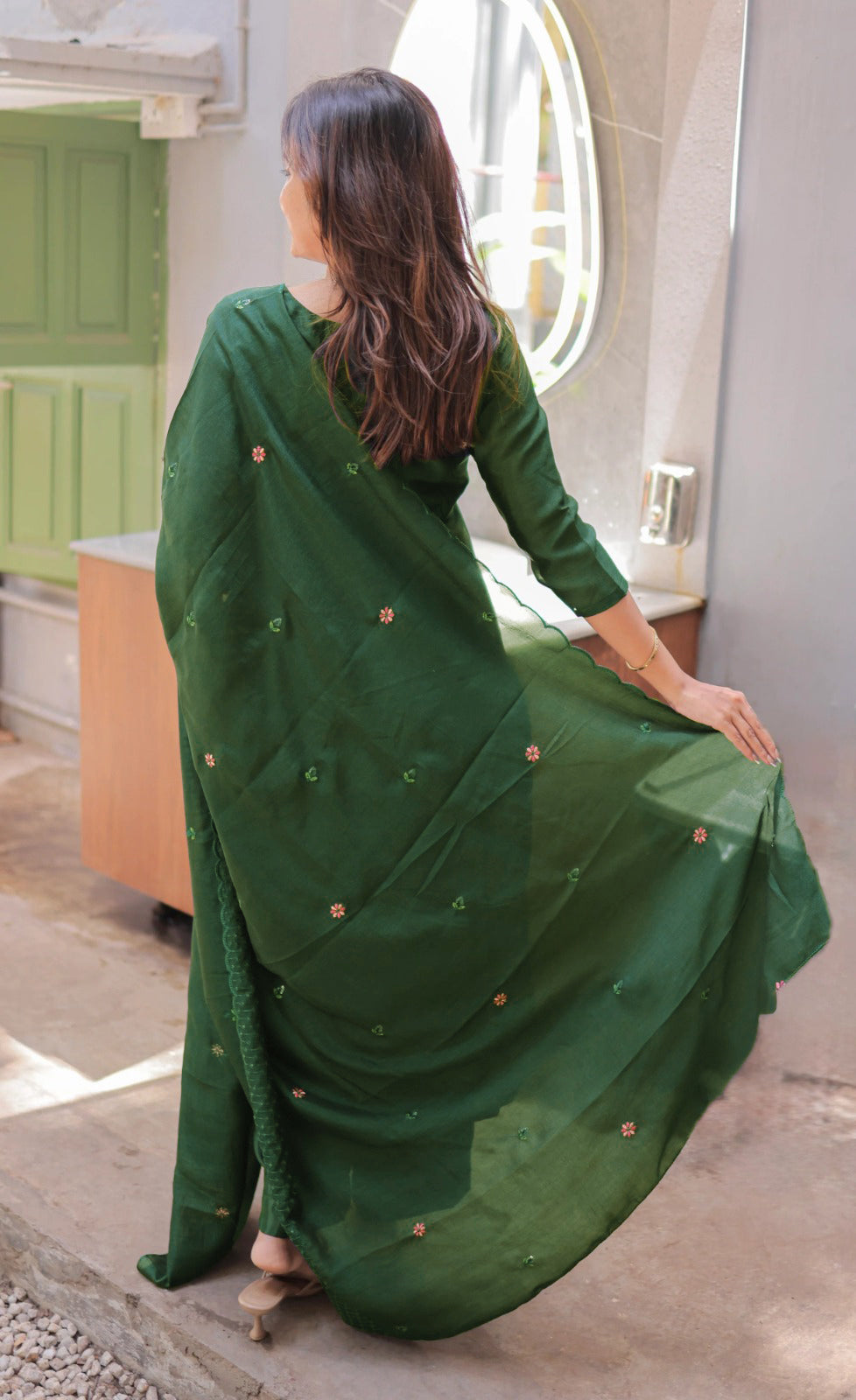 Nakashatra Embroidered Cotton Suit Set