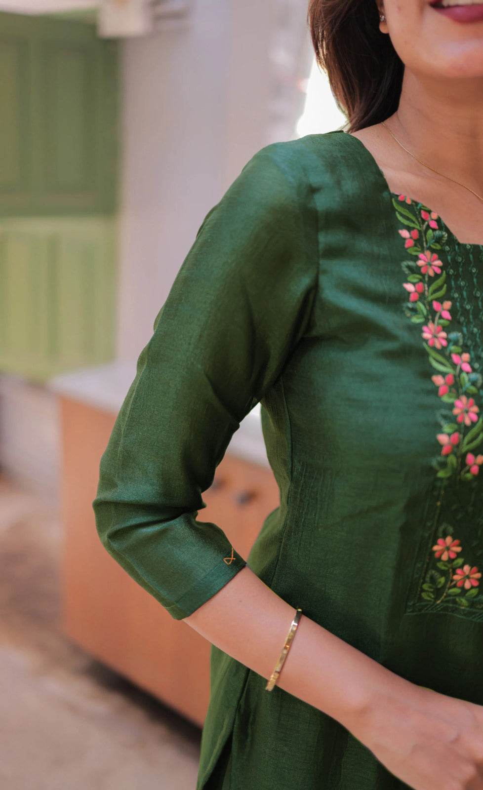 Nakashatra Embroidered Cotton Suit Set