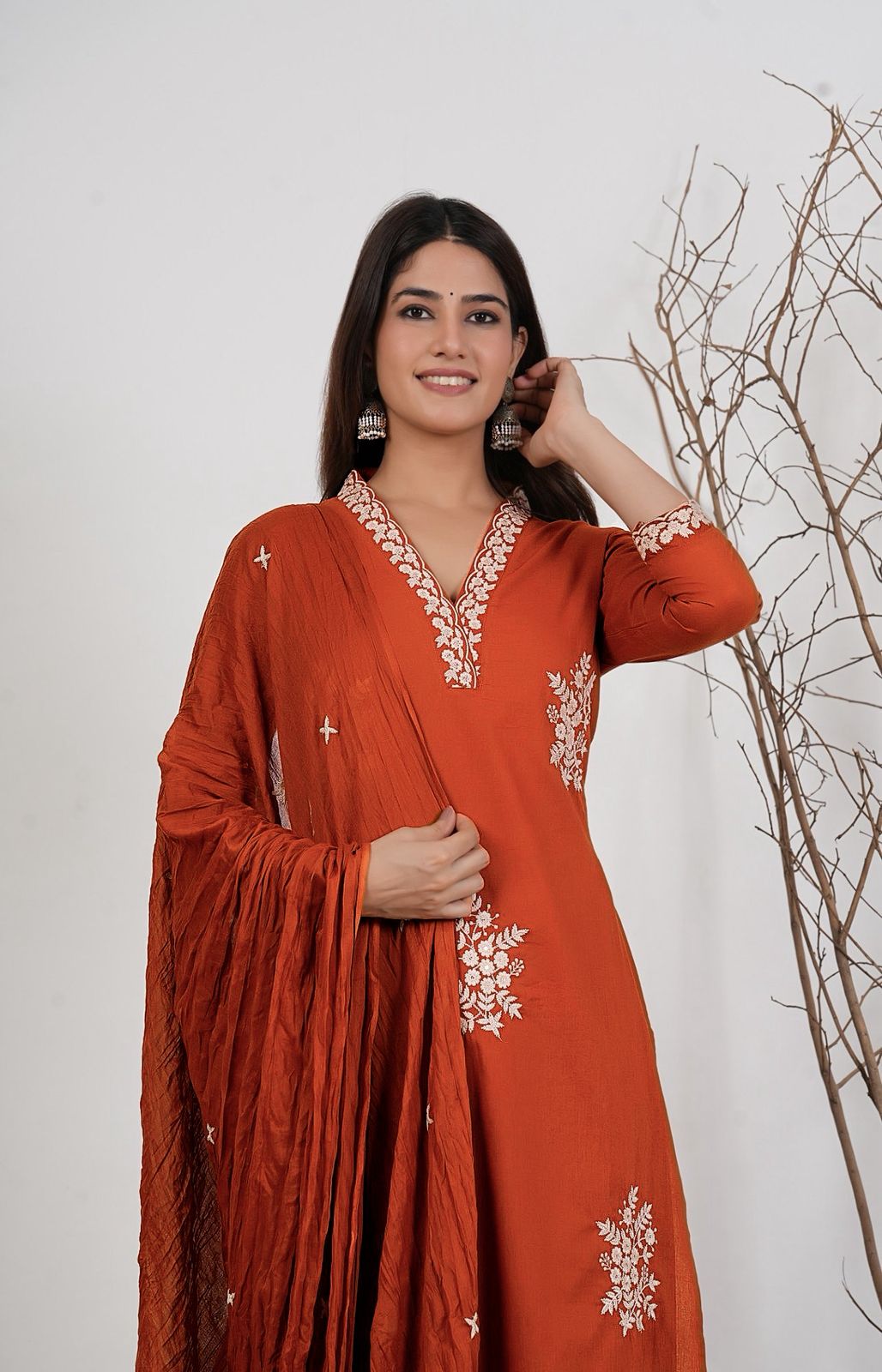 Floral Heritage Embroidered Suit Set