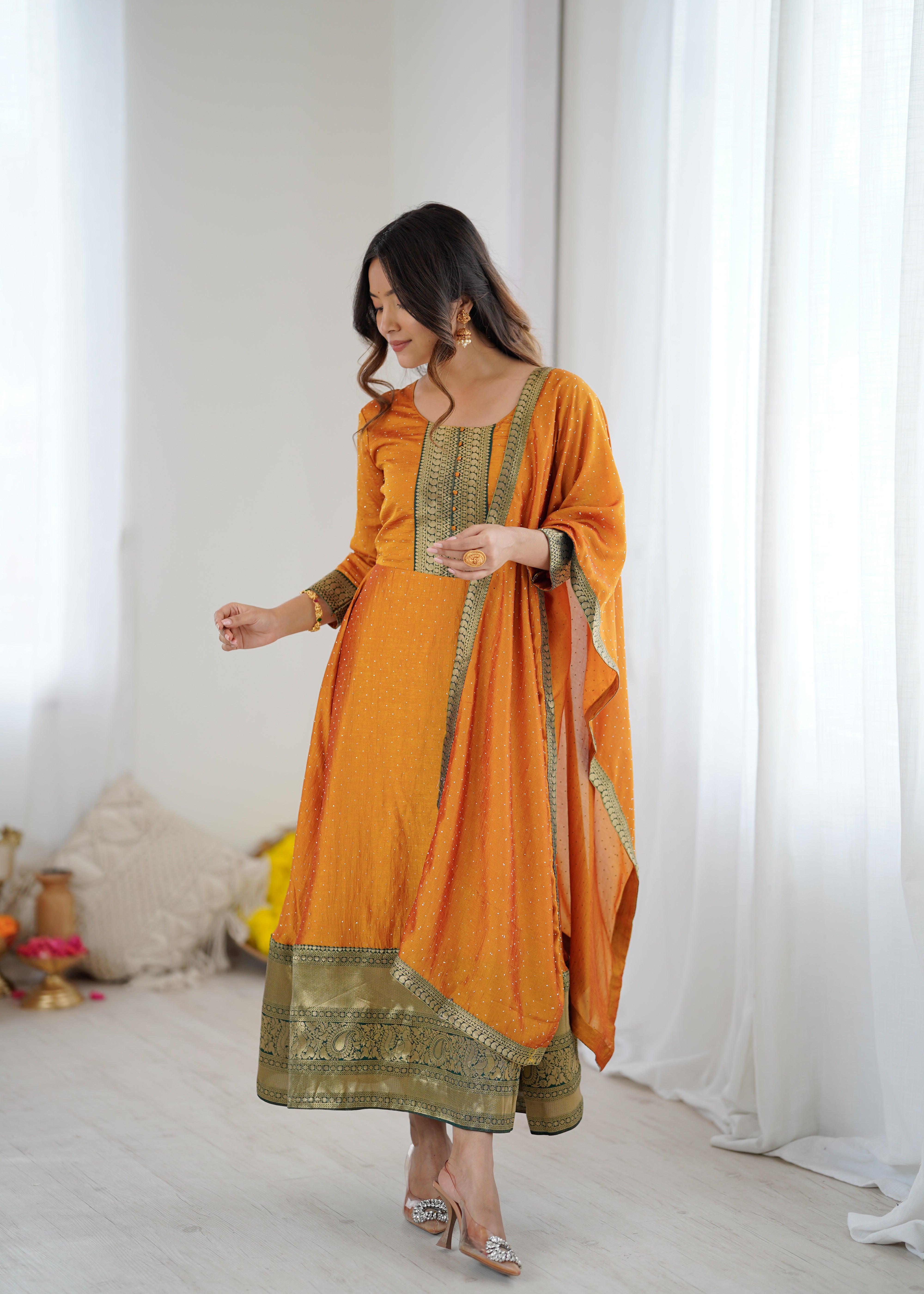 Midnight Royale Anarkali Suit Set