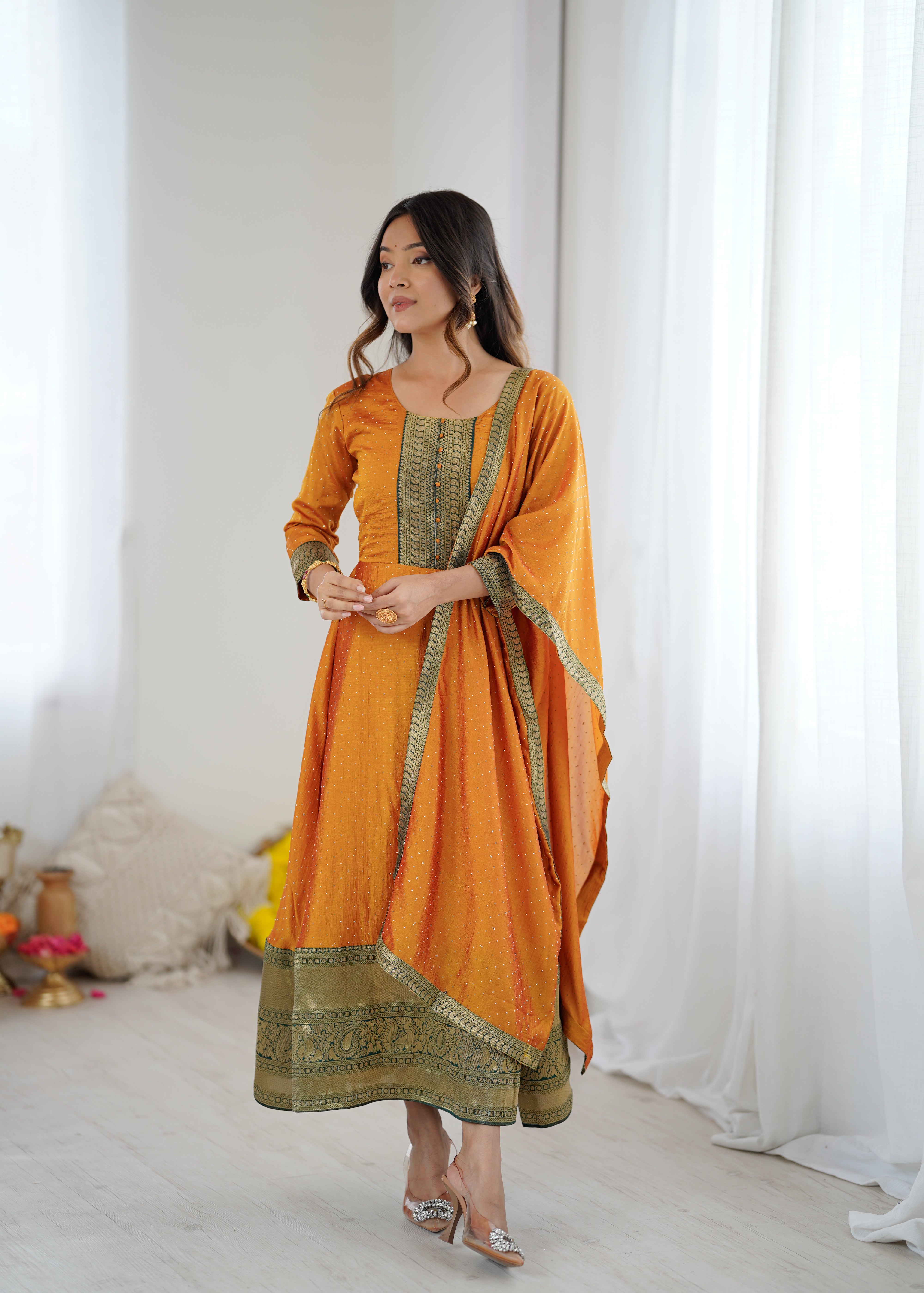 Midnight Royale Anarkali Suit Set