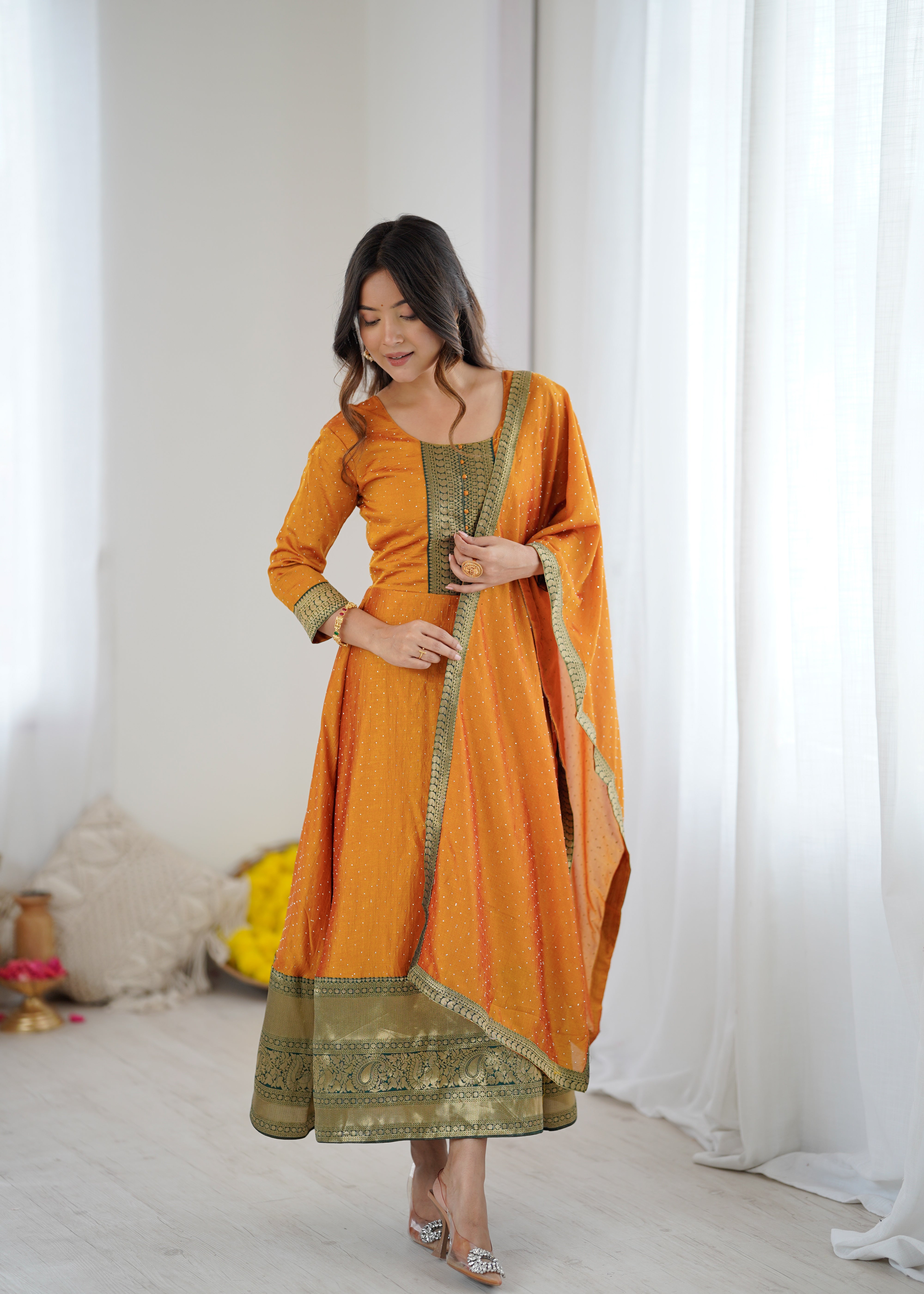 Midnight Royale Anarkali Suit Set