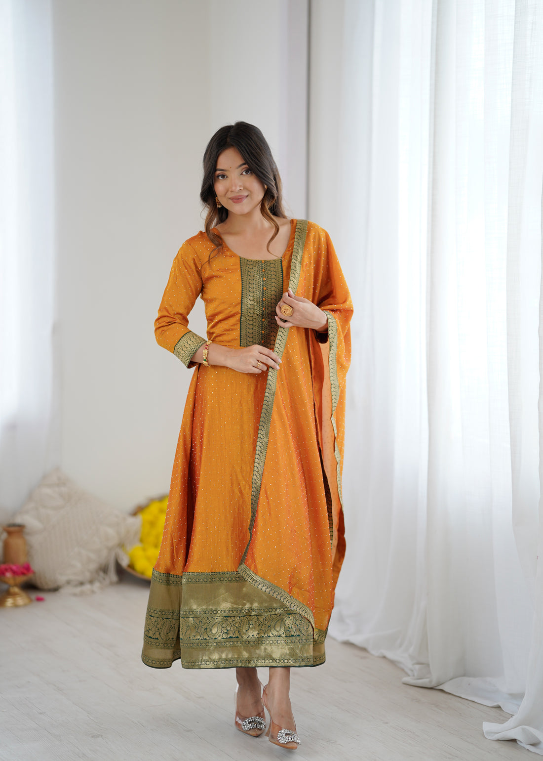 Midnight Royale Anarkali Suit Set