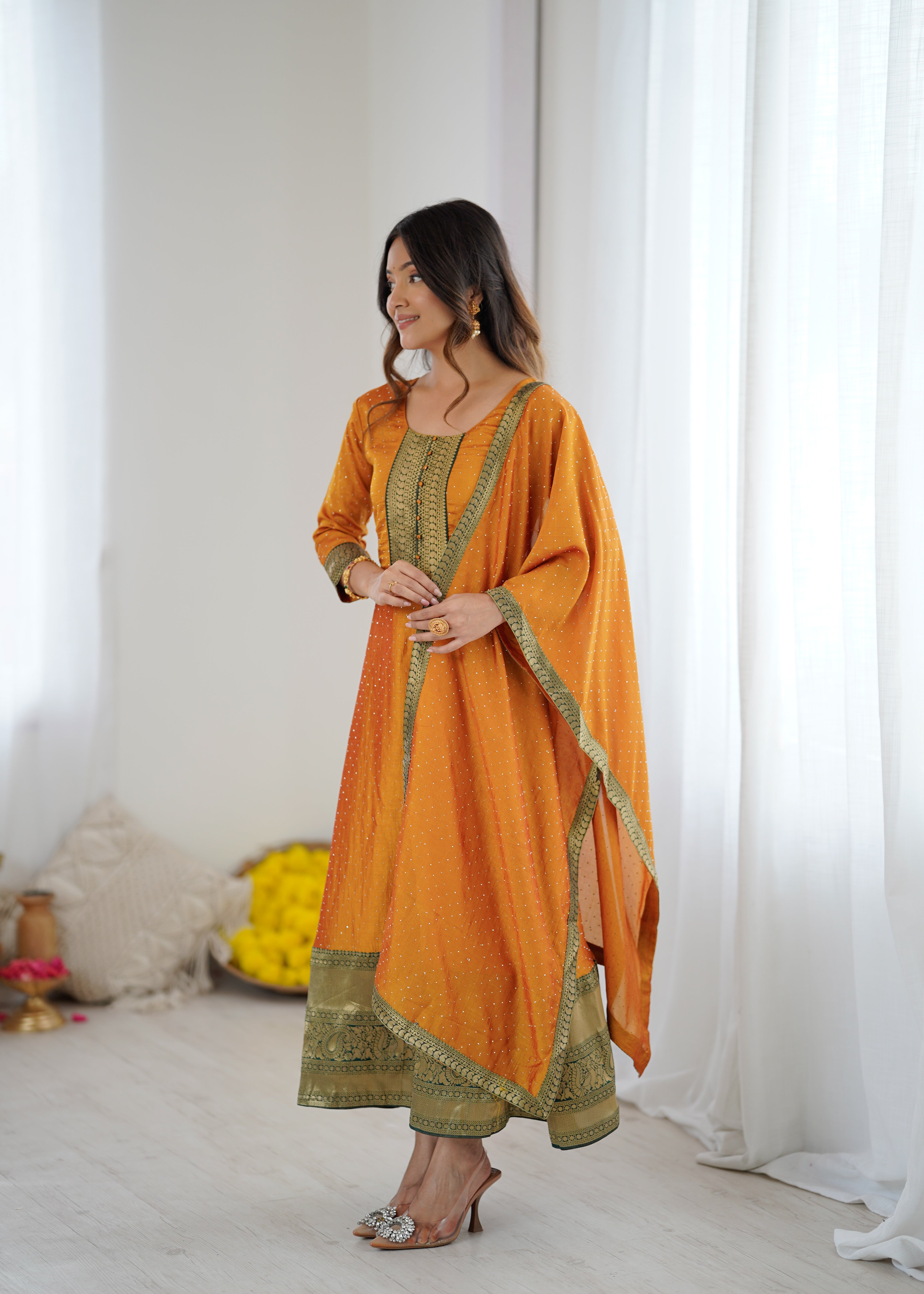 Midnight Royale Anarkali Suit Set
