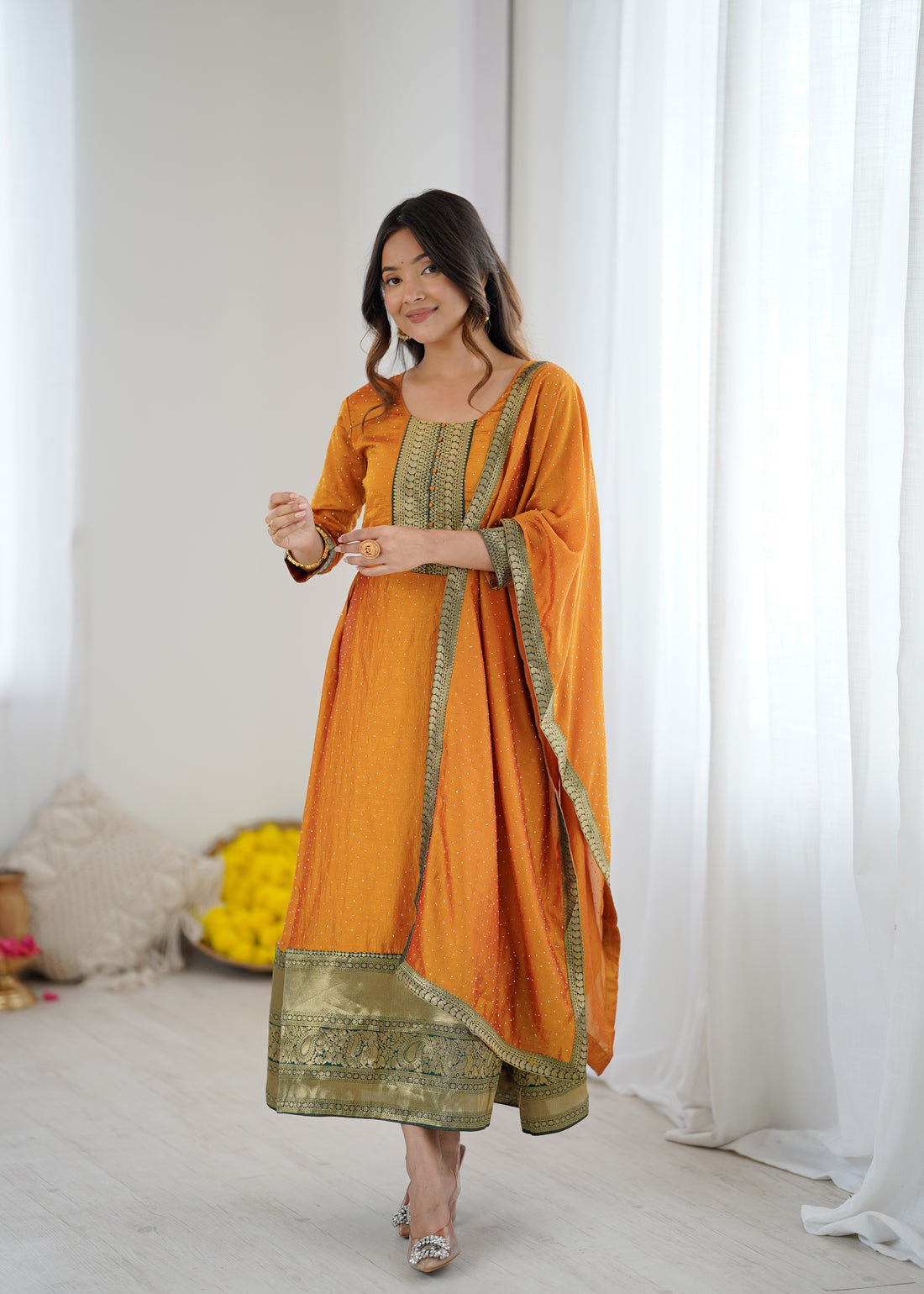 Midnight Royale Anarkali Suit Set