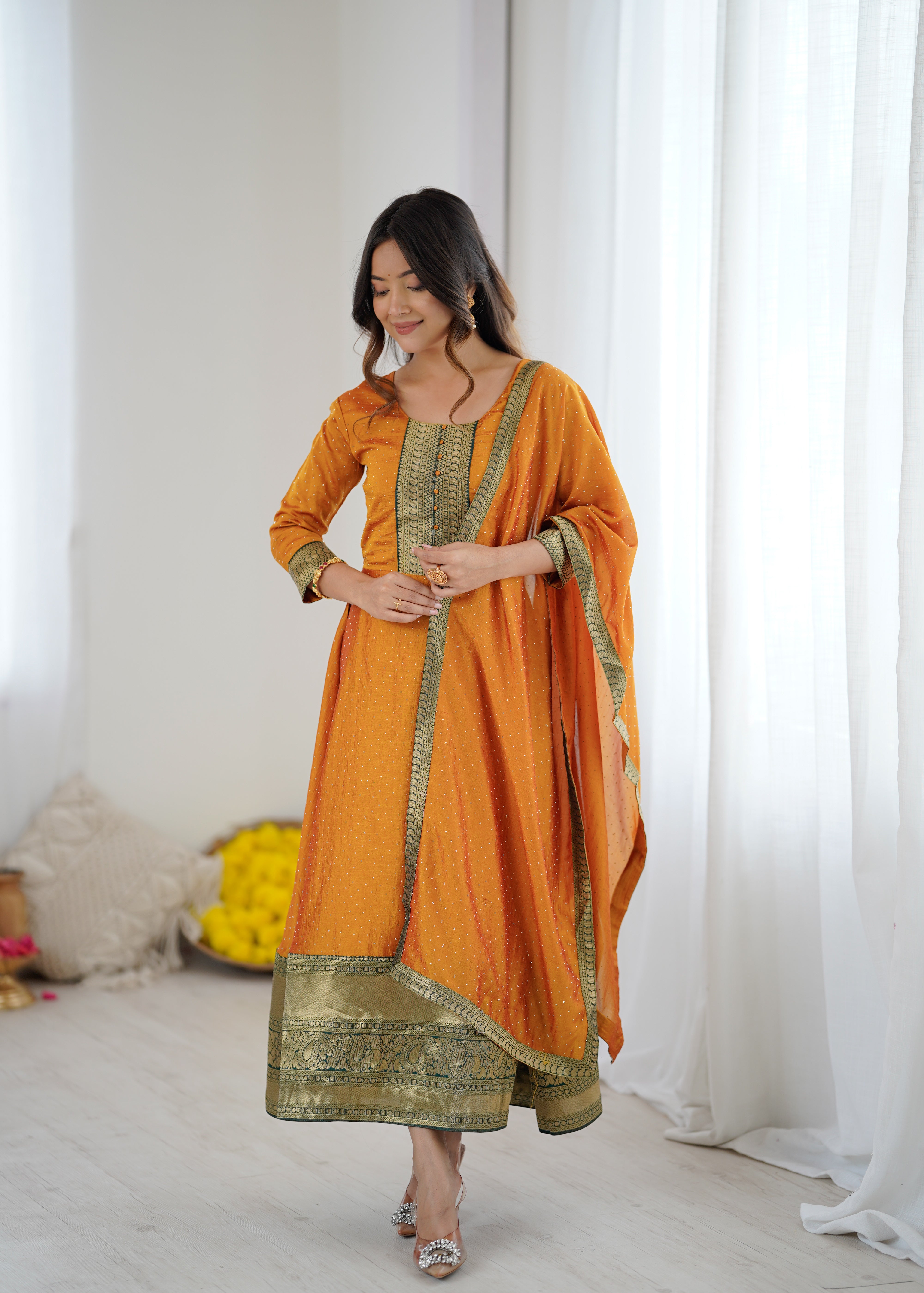 Midnight Royale Anarkali Suit Set