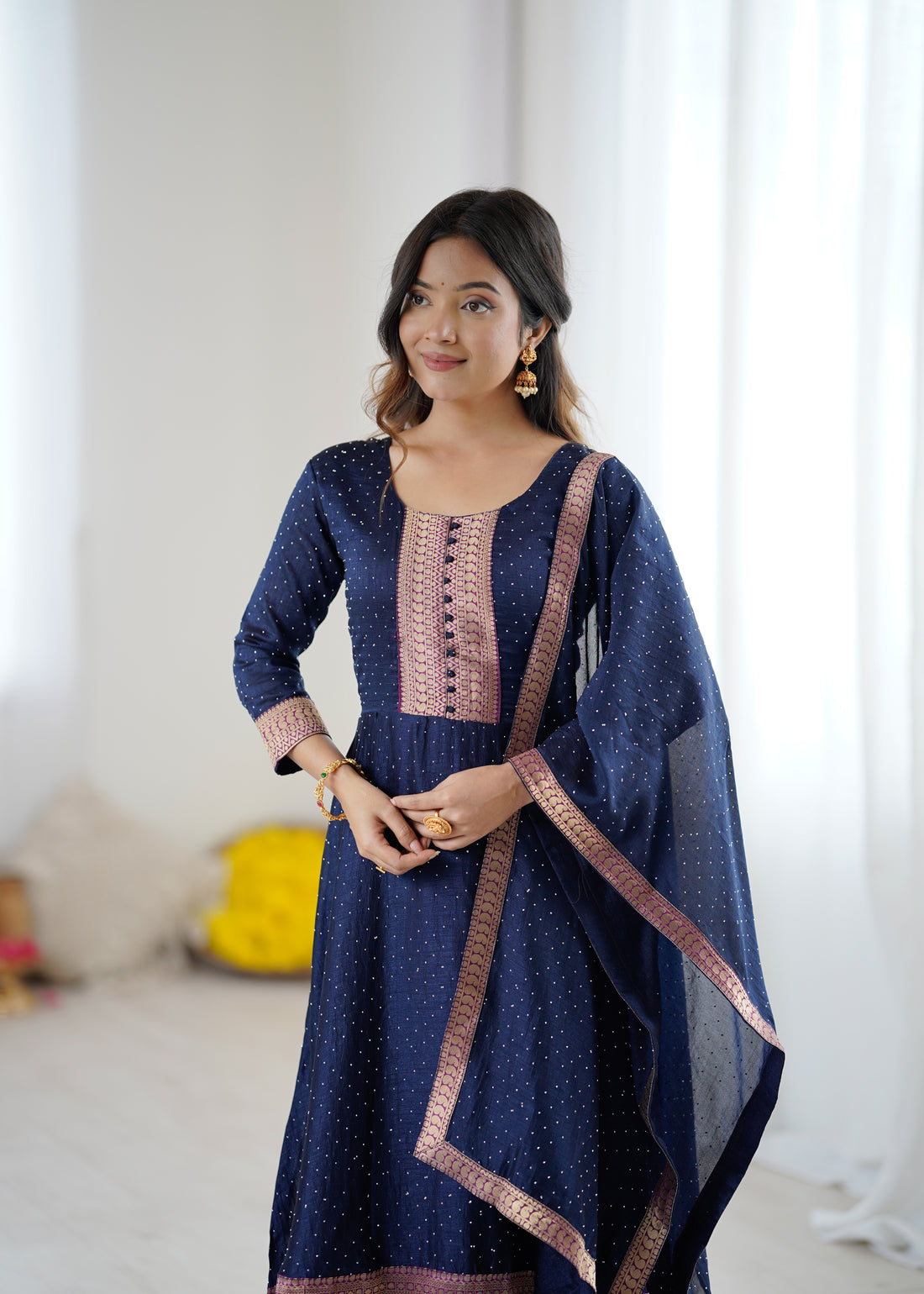 Midnight Royale Anarkali Suit Set