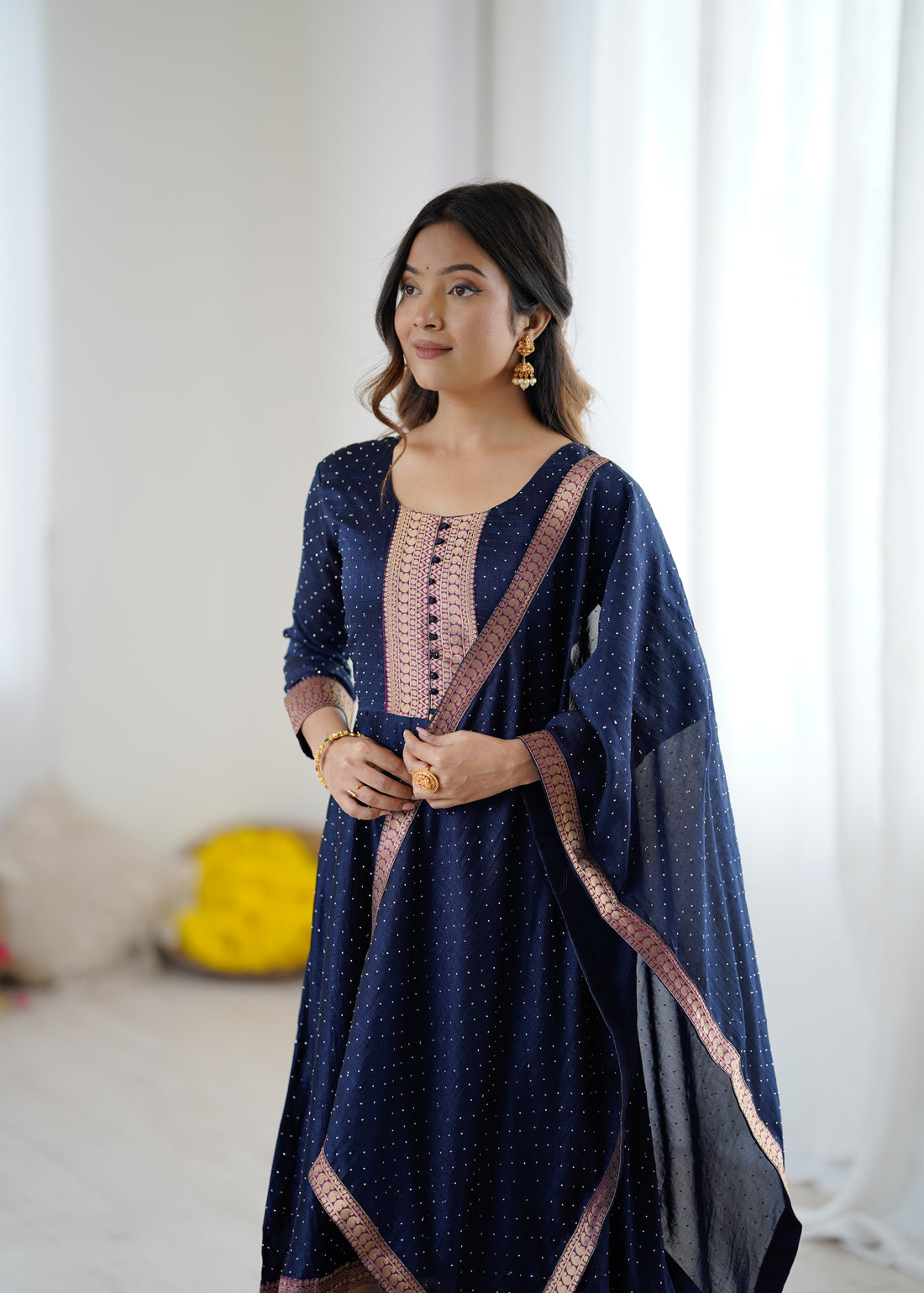 Midnight Royale Anarkali Suit Set