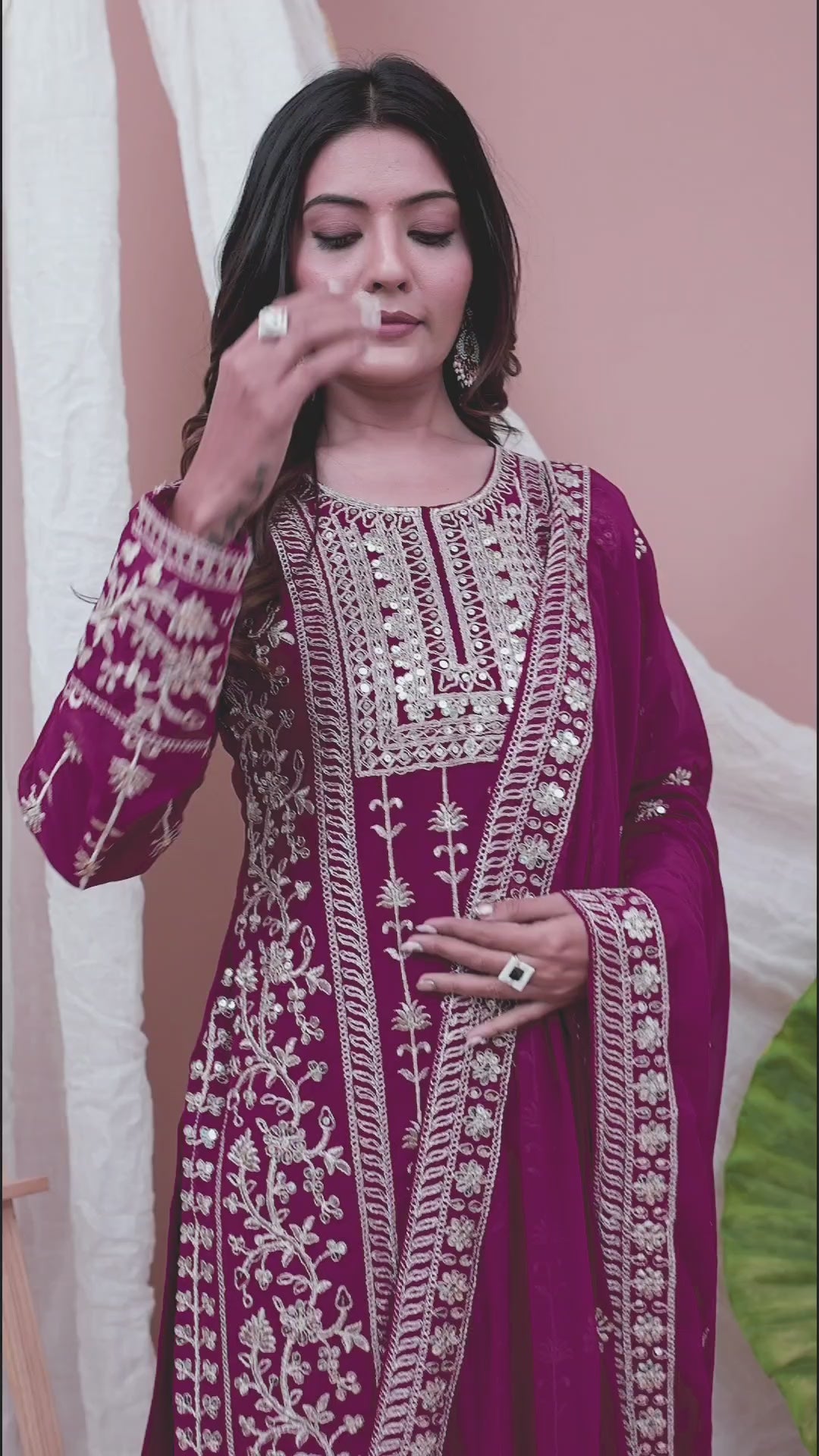 Embroidered Fox Georgette Suit Set